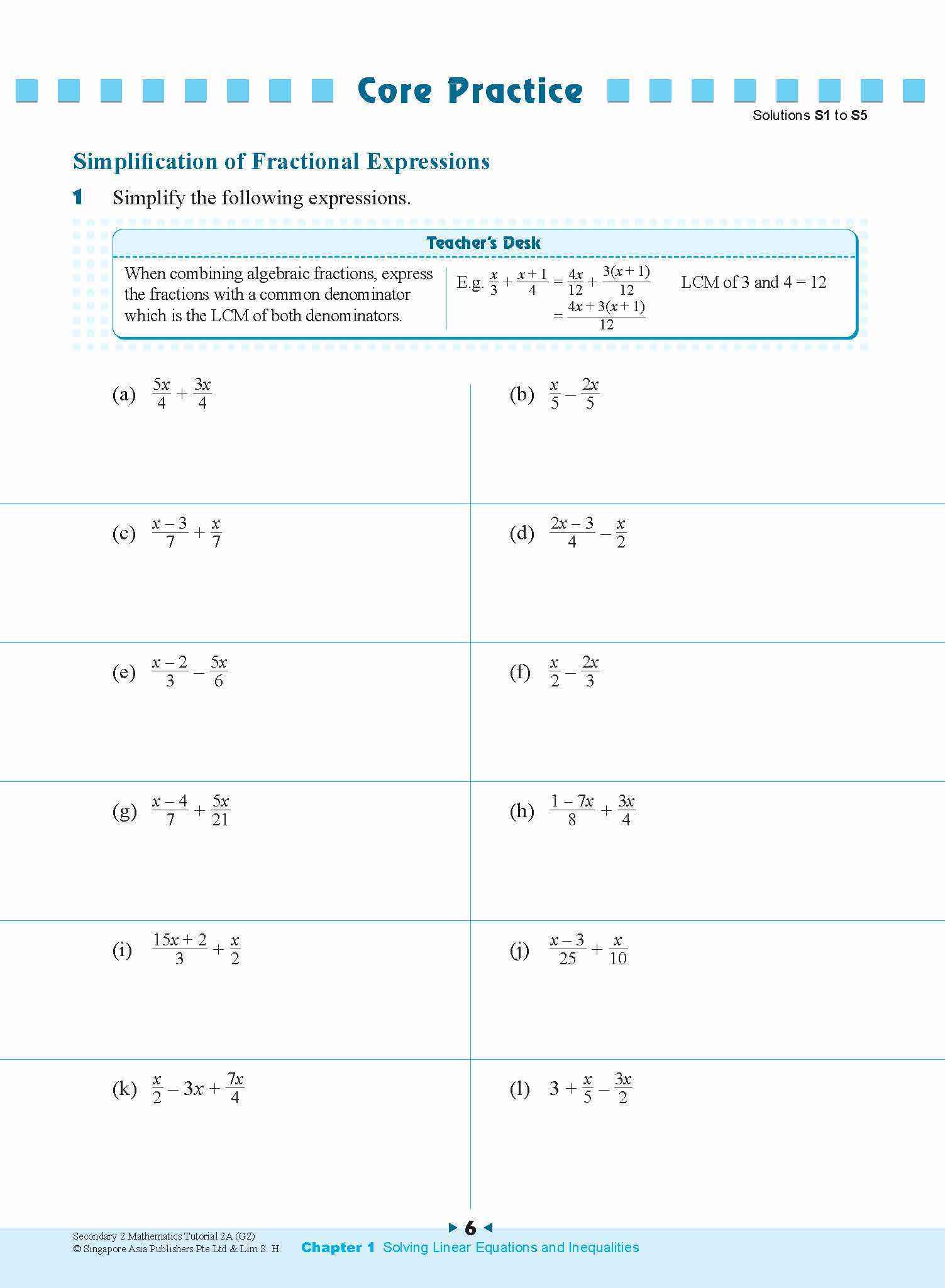 Secondary 2 Mathematics Tutorial 2A [G2]