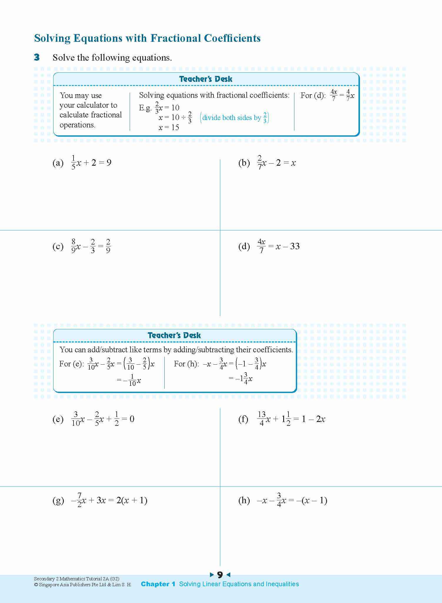 Secondary 2 Mathematics Tutorial 2A [G2]