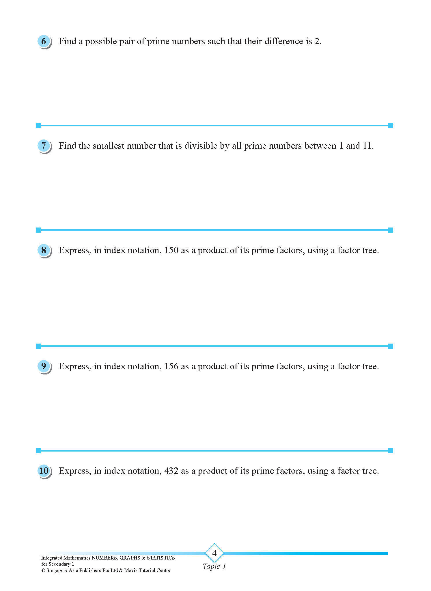INTEGRATED MATHEMATICS NUMBERS, GRAPHS & STATISTICS For SECONDARY 1 [G3 and IP]