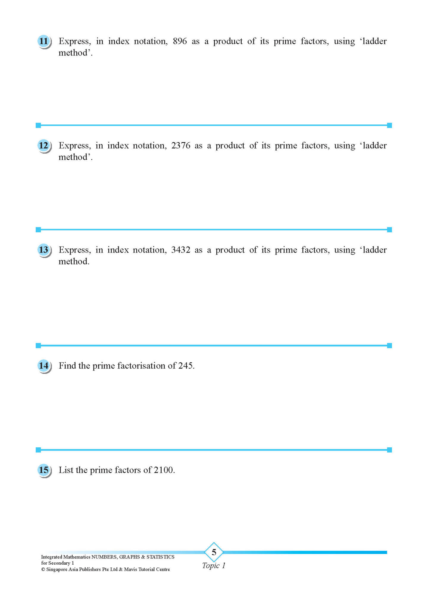 INTEGRATED MATHEMATICS NUMBERS, GRAPHS & STATISTICS For SECONDARY 1 [G3 and IP]