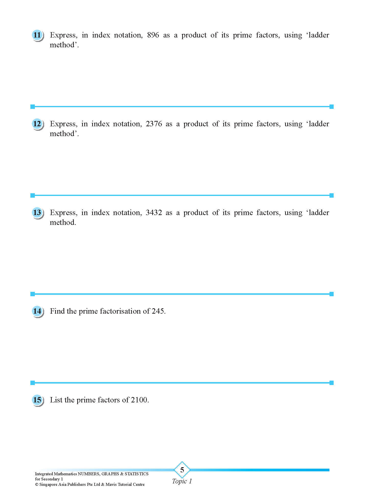 INTEGRATED MATHEMATICS NUMBERS, GRAPHS & STATISTICS For SECONDARY 1 [G3 and IP]
