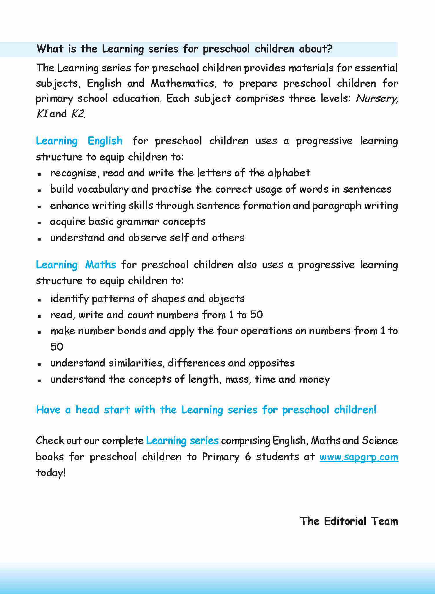 LEARNING ENGLISH Kindergarten 2