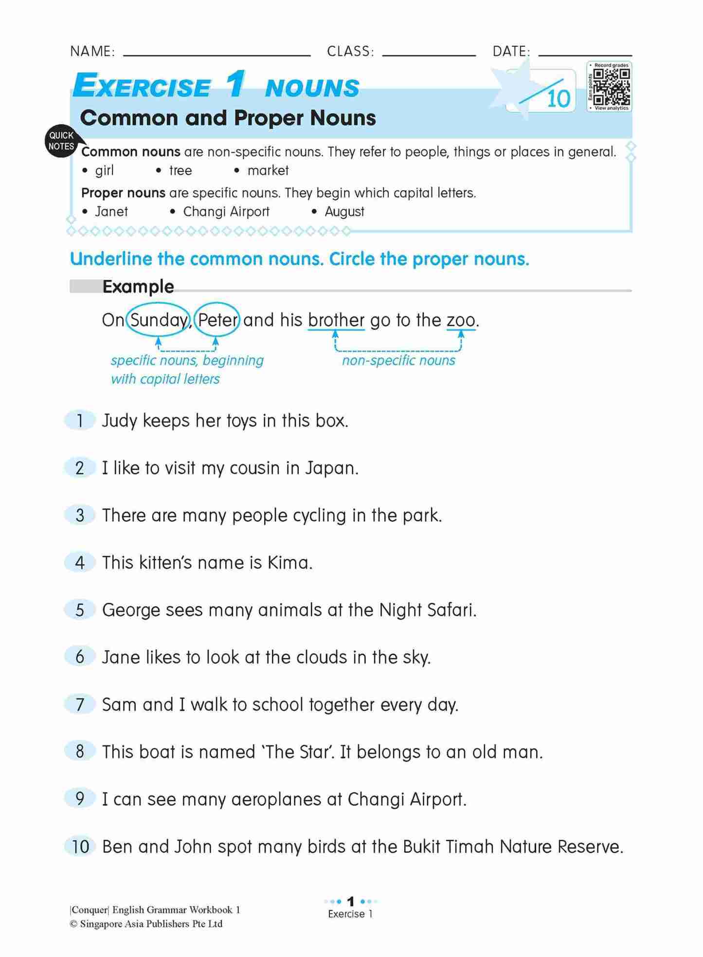 Conquer English Grammar Workbook 1