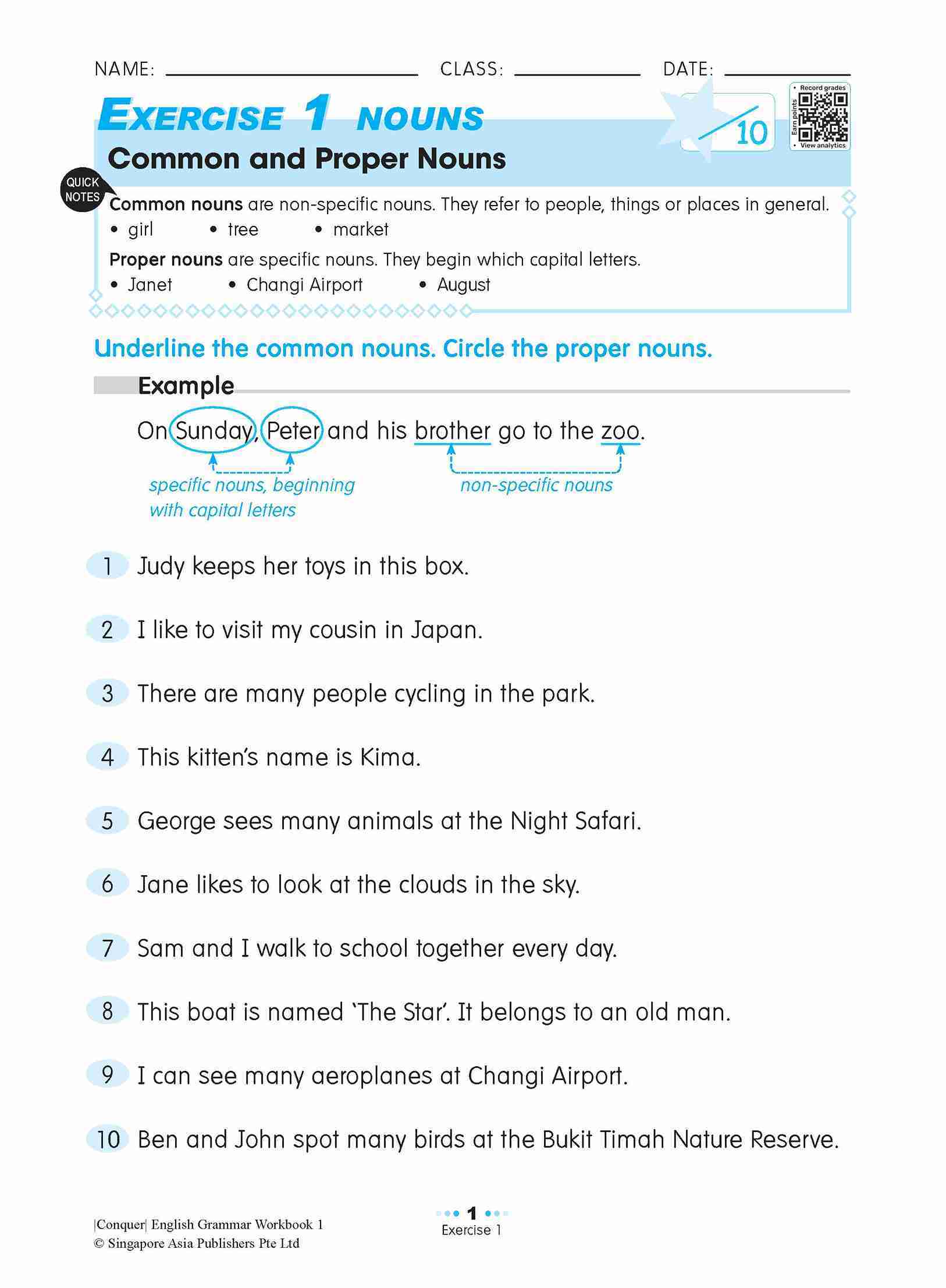 Conquer English Grammar Workbook 1