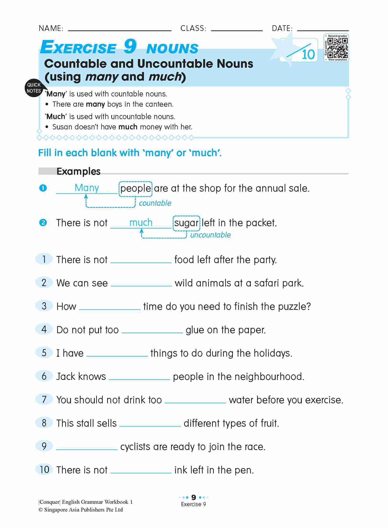 Conquer English Grammar Workbook 1