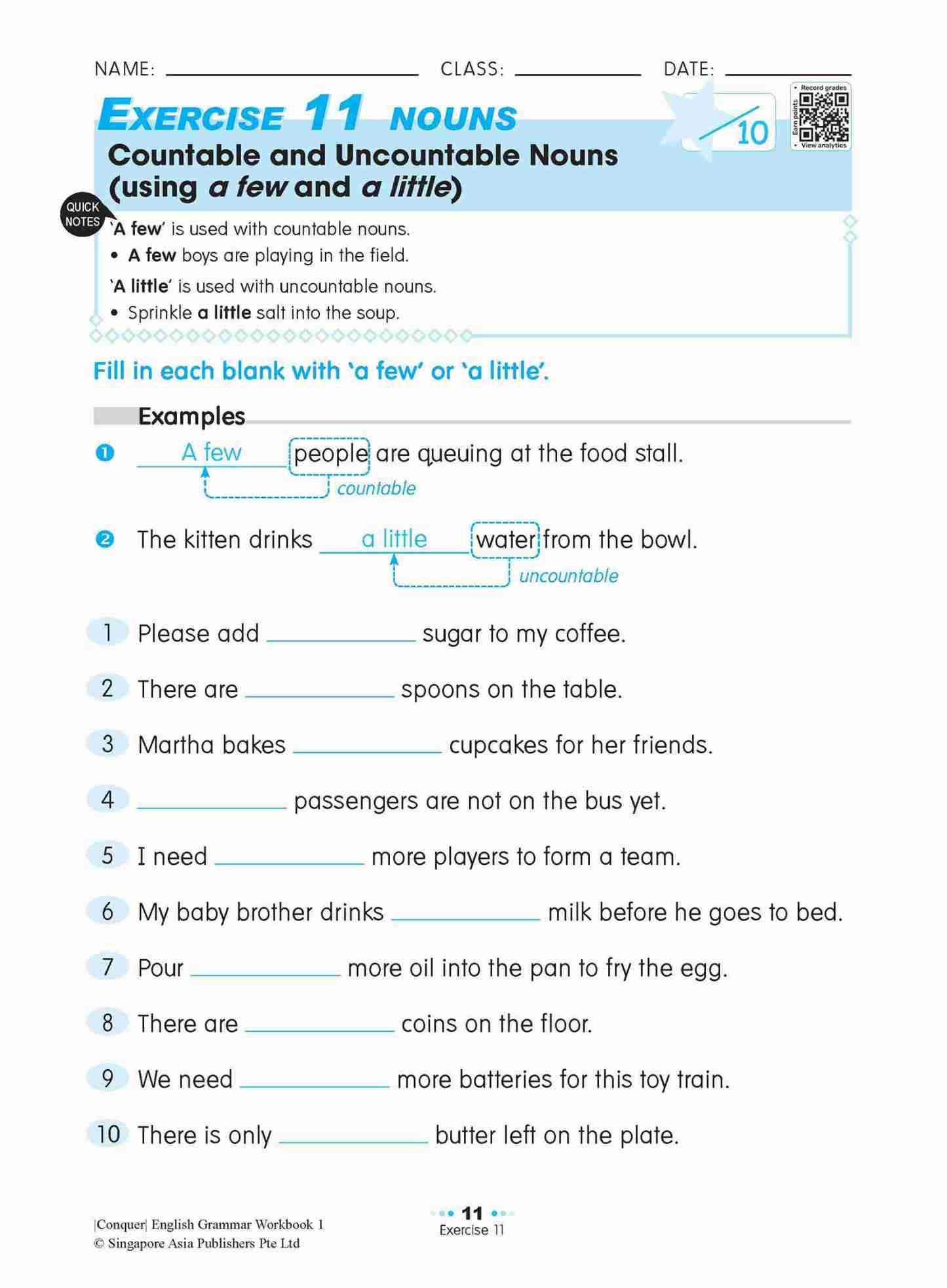 Conquer English Grammar Workbook 1