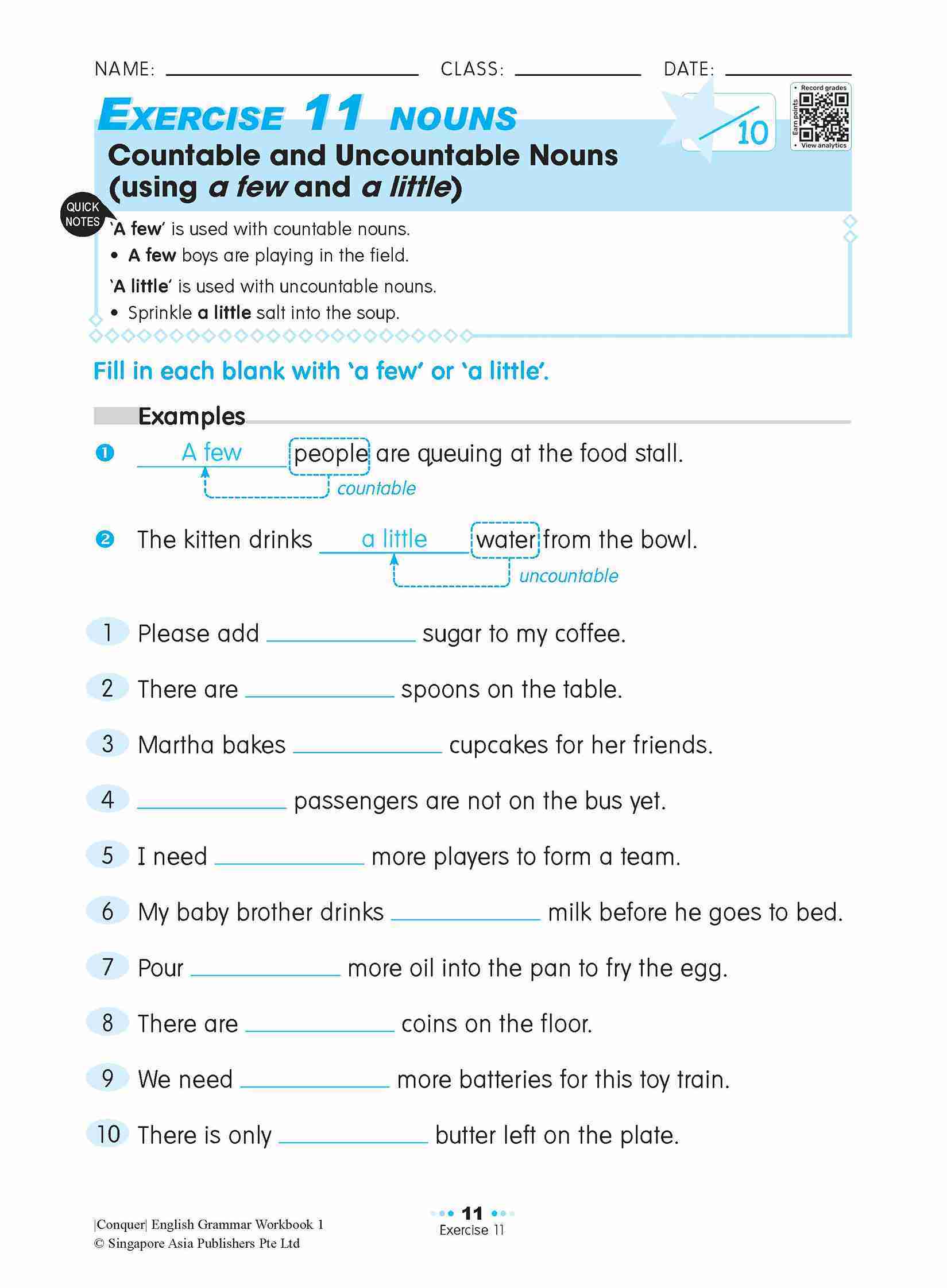 Conquer English Grammar Workbook 1