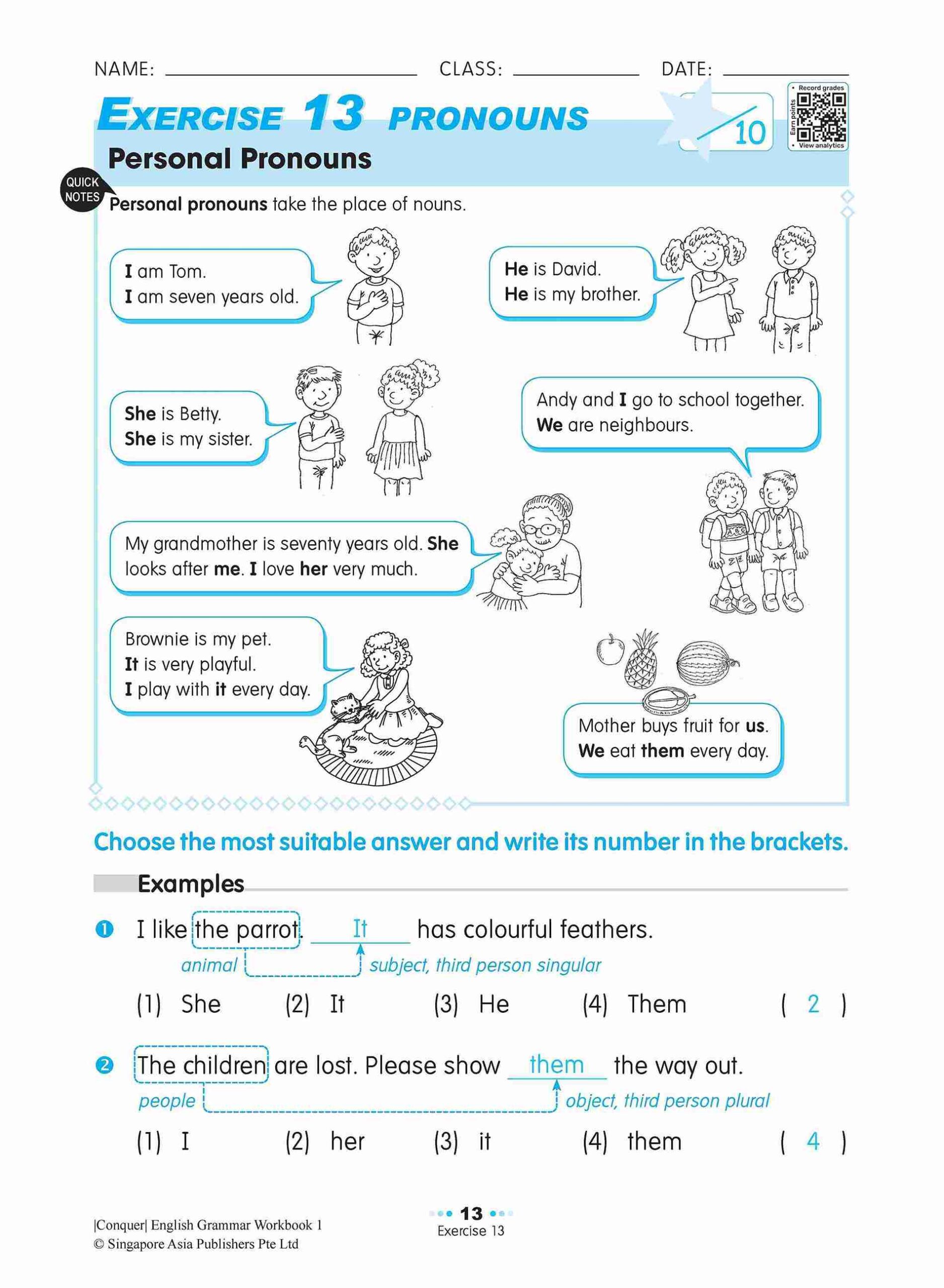Conquer English Grammar Workbook 1