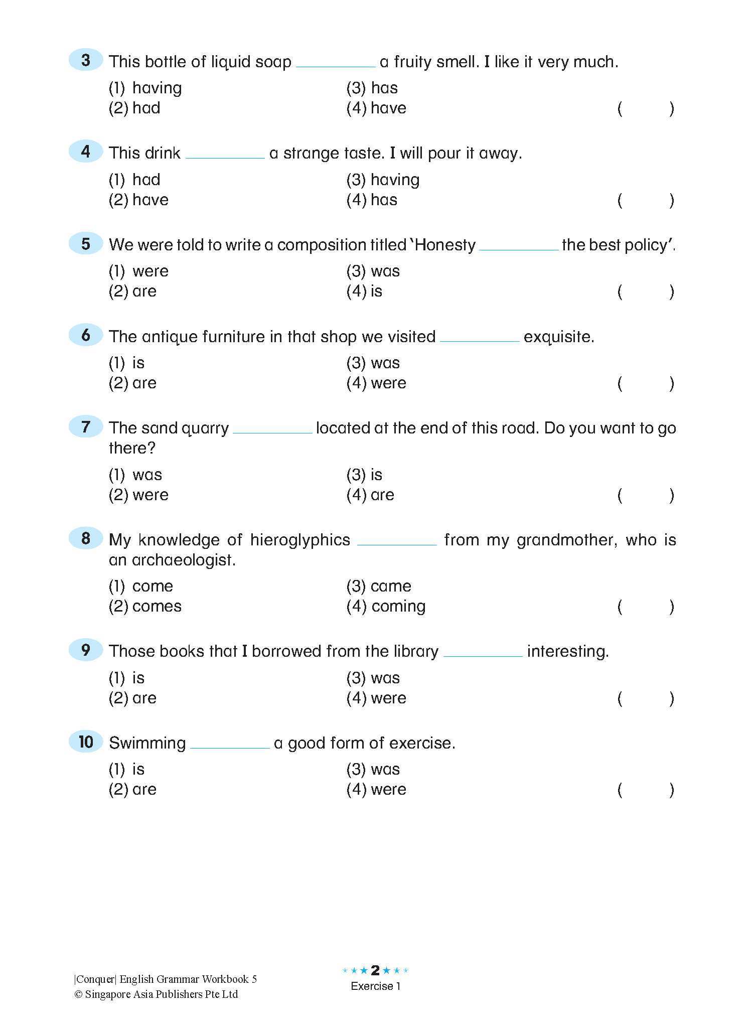 Conquer English Grammar Workbook 5