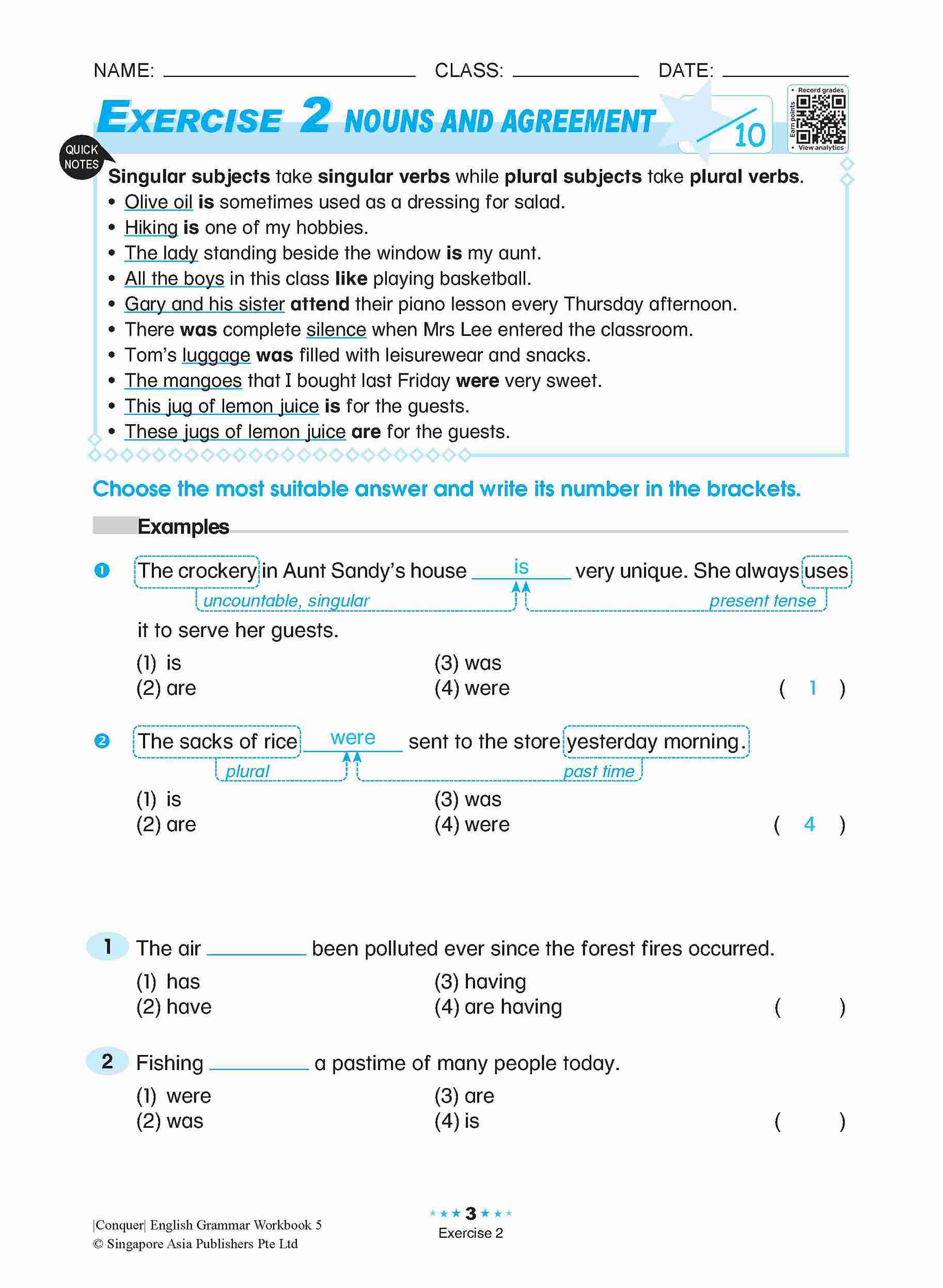 Conquer English Grammar Workbook 5