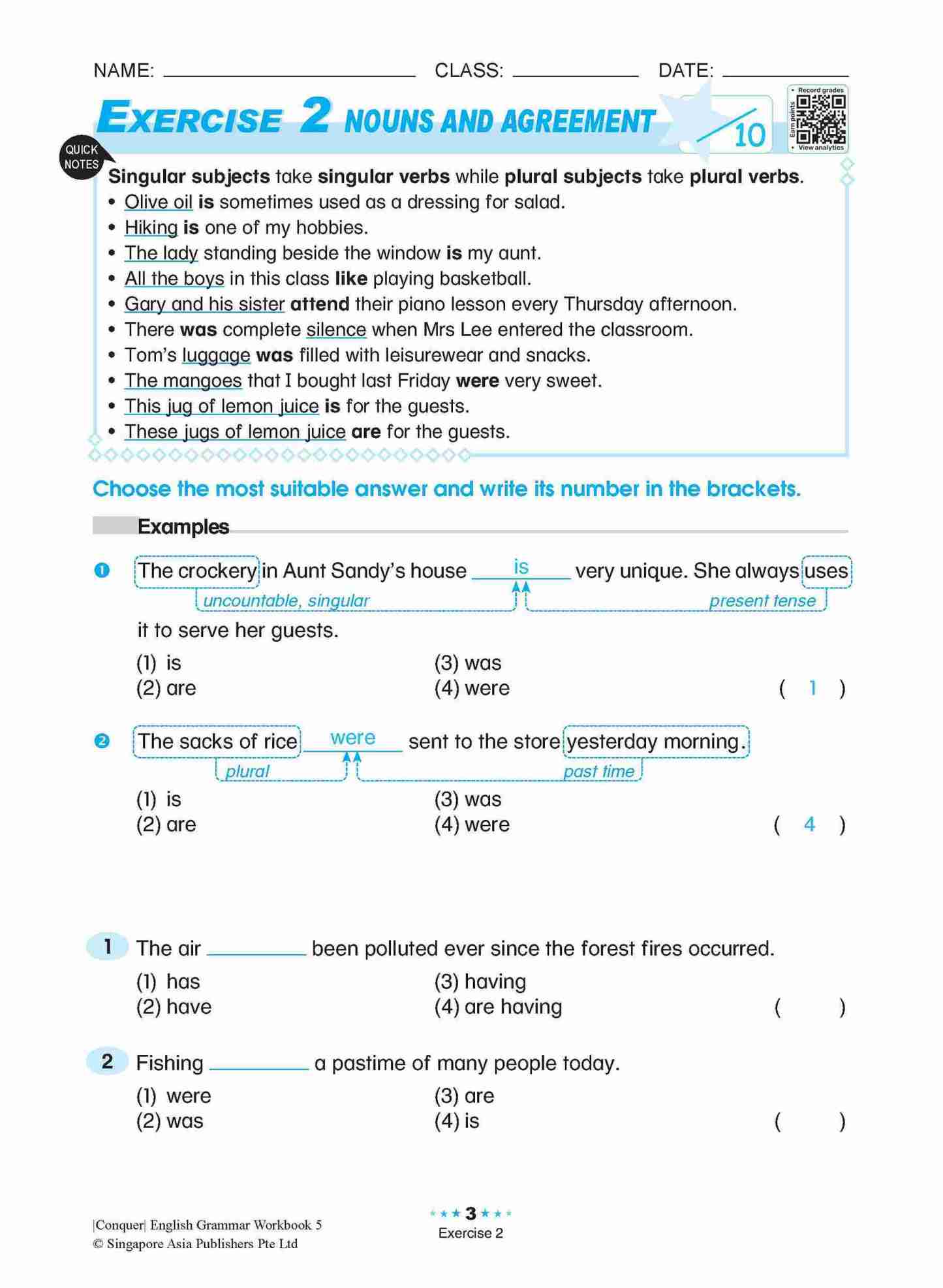 Conquer English Grammar Workbook 5