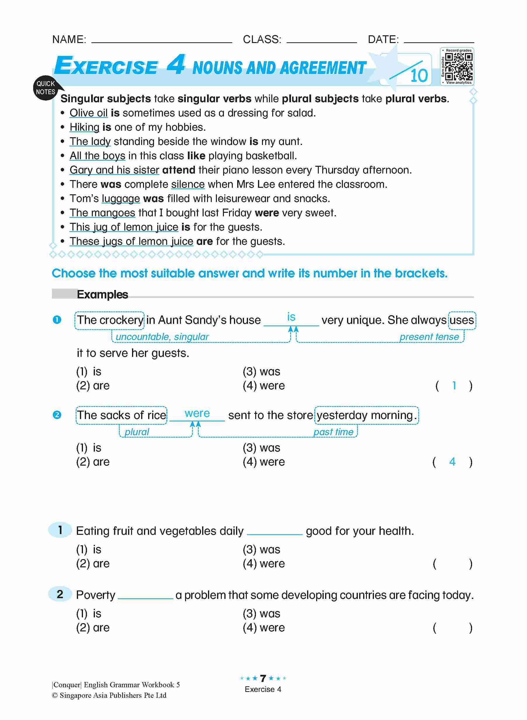 Conquer English Grammar Workbook 5