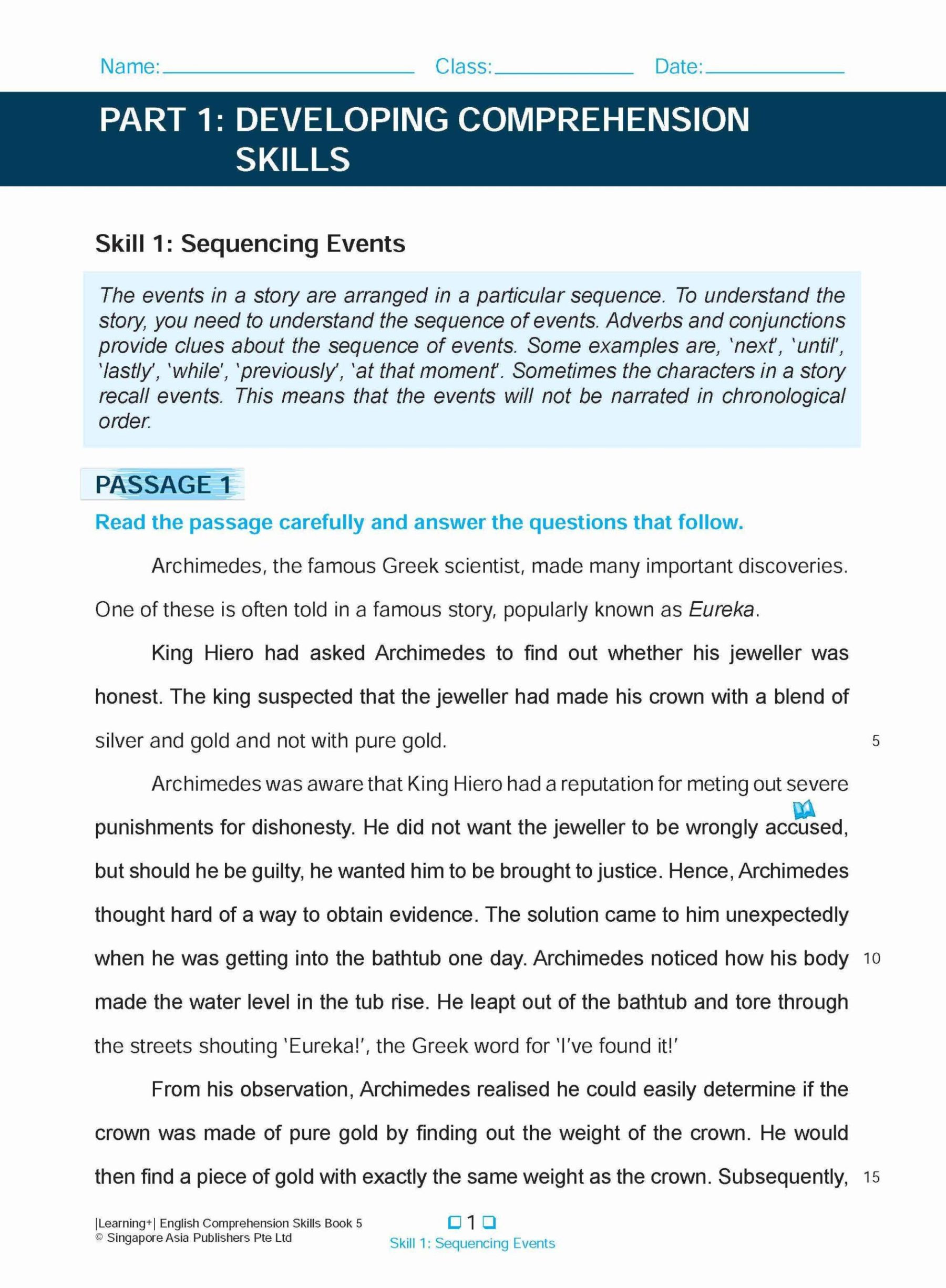 LEARNING+ ENGLISH COMPREHENSION SKILLS Book 5