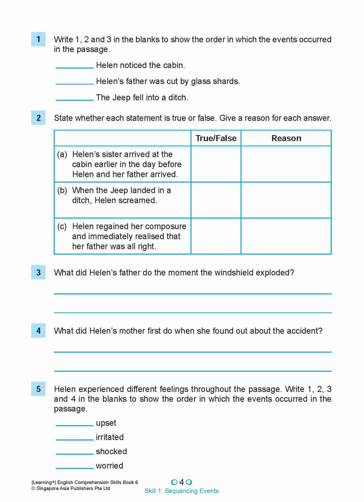 LEARNING+ ENGLISH COMPREHENSION SKILLS Book 6