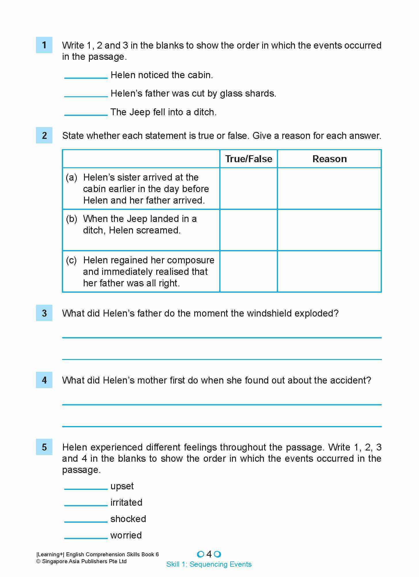 LEARNING+ ENGLISH COMPREHENSION SKILLS Book 6