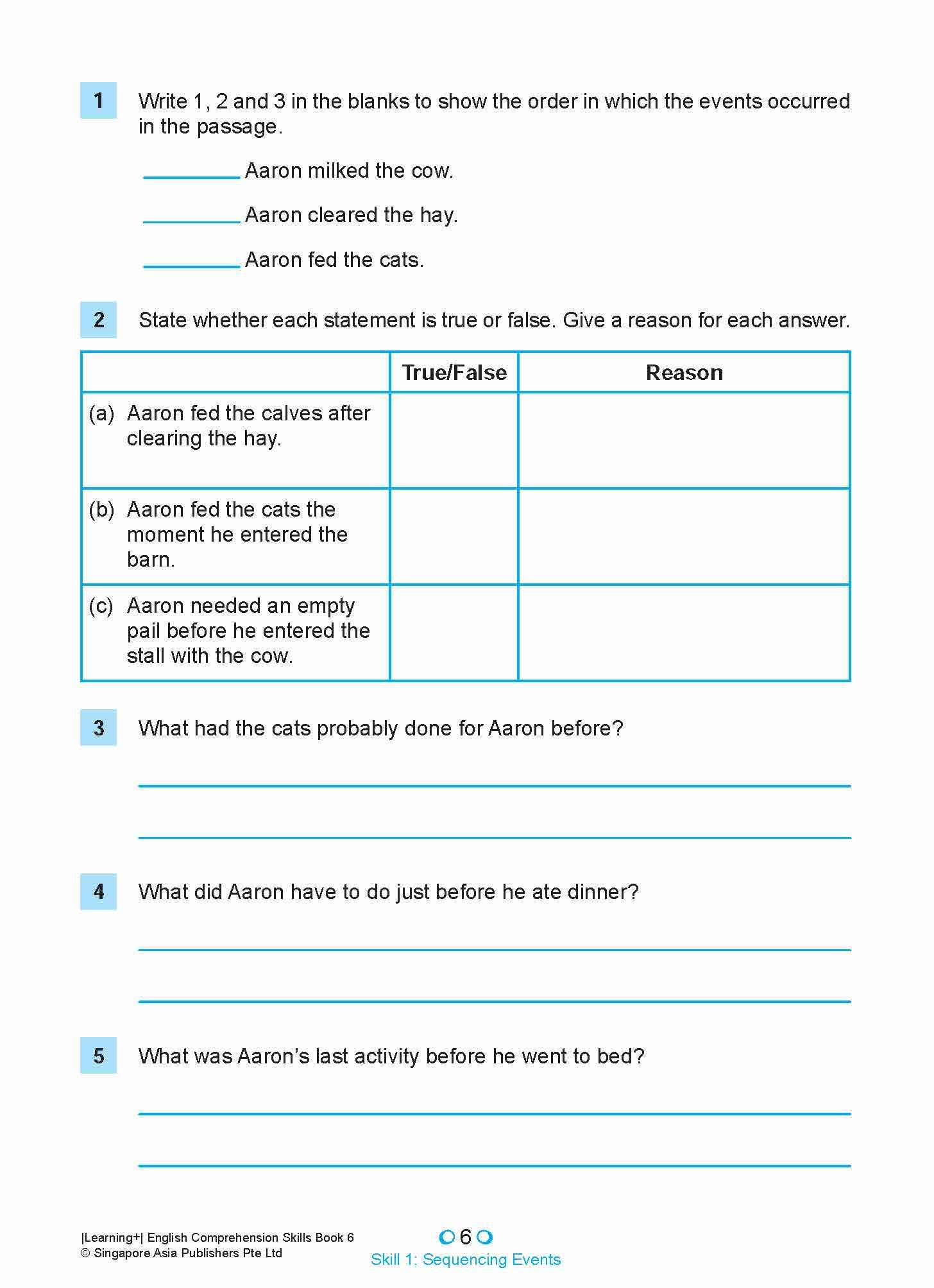 LEARNING+ ENGLISH COMPREHENSION SKILLS Book 6