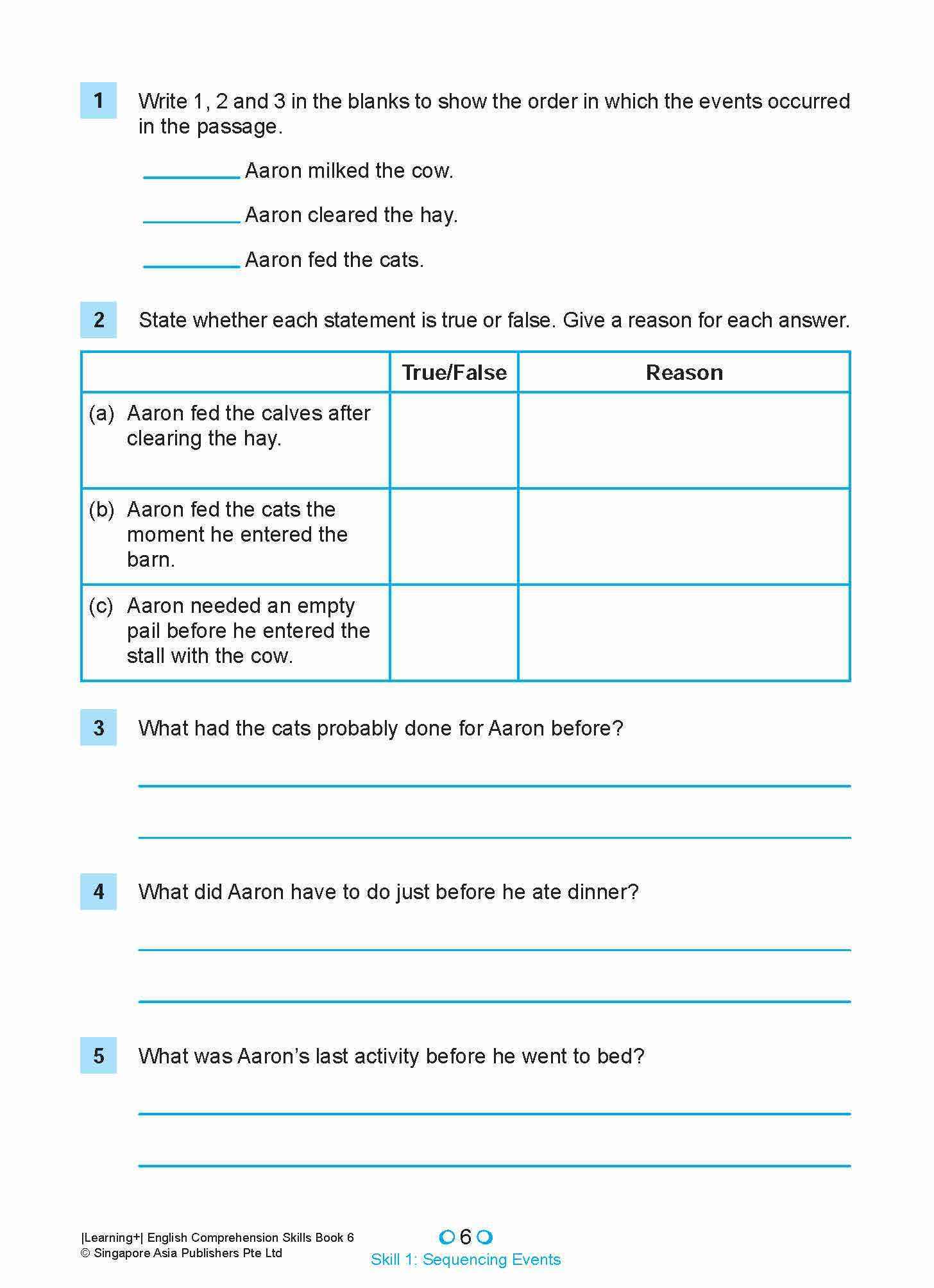 LEARNING+ ENGLISH COMPREHENSION SKILLS Book 6