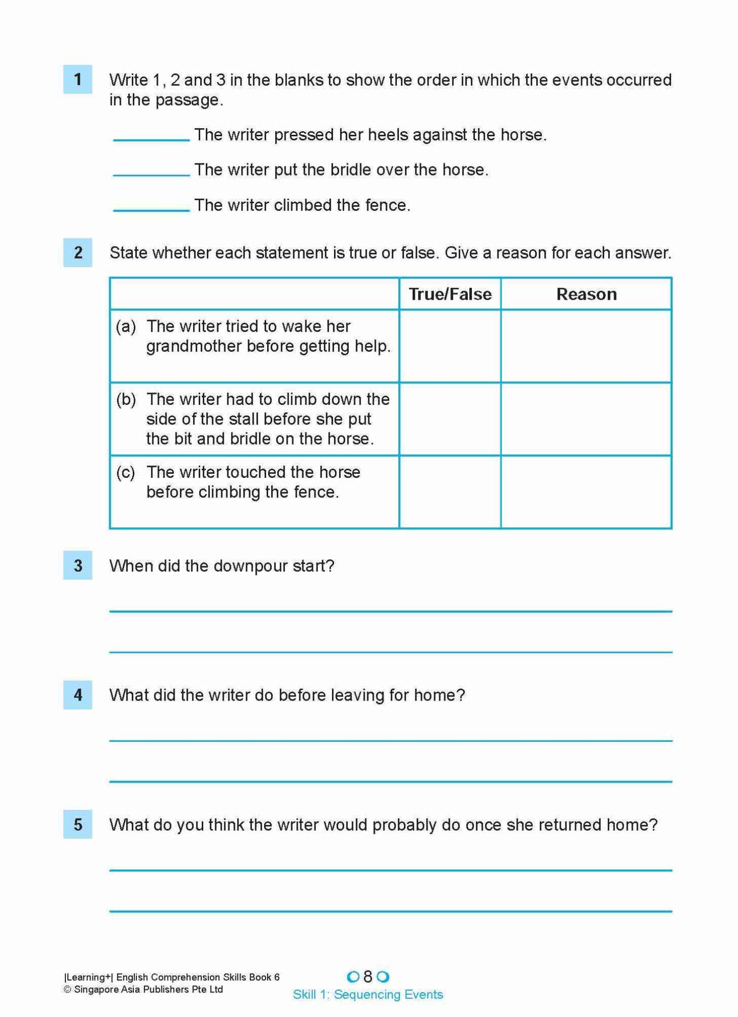 LEARNING+ ENGLISH COMPREHENSION SKILLS Book 6