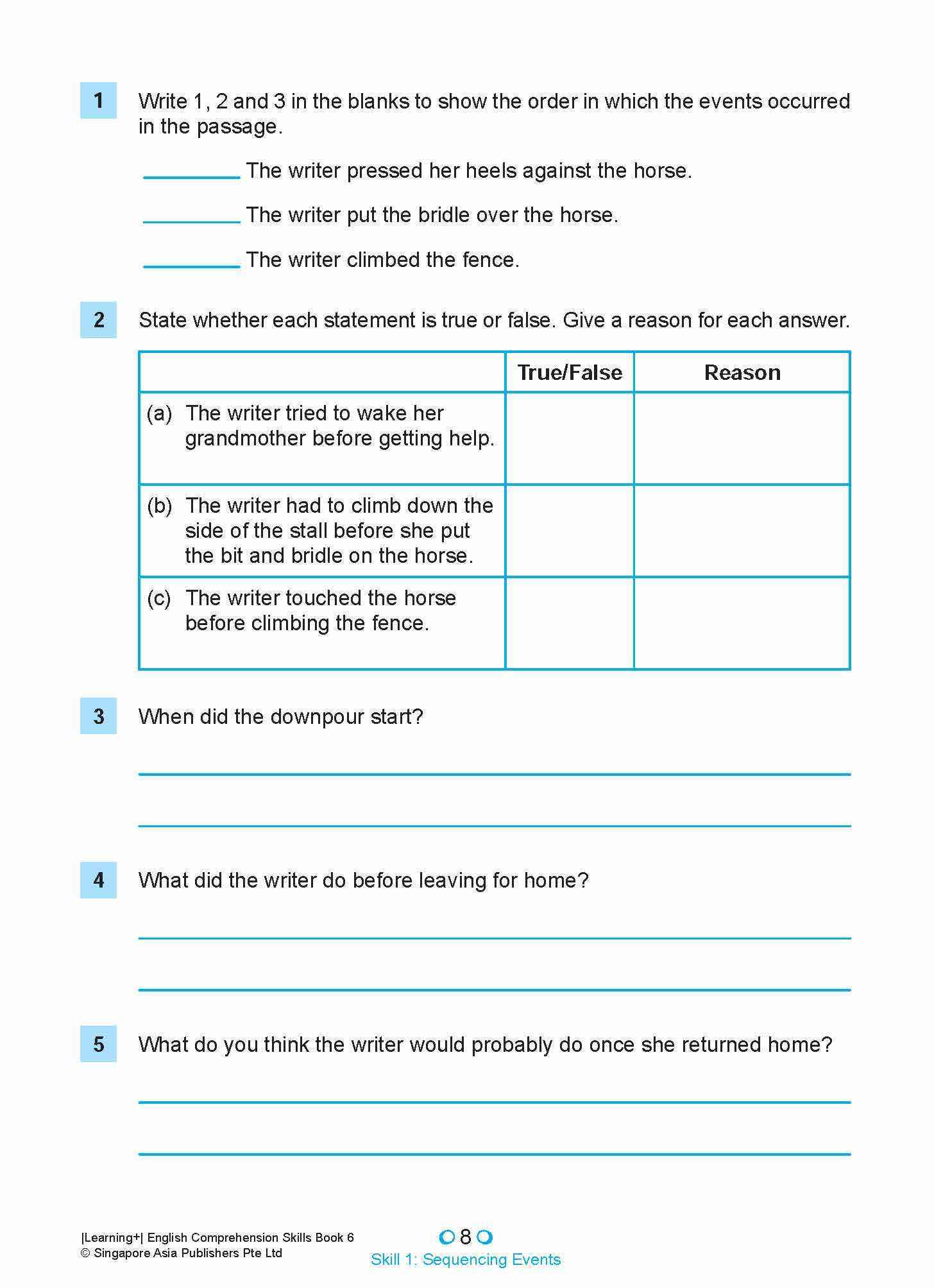 LEARNING+ ENGLISH COMPREHENSION SKILLS Book 6