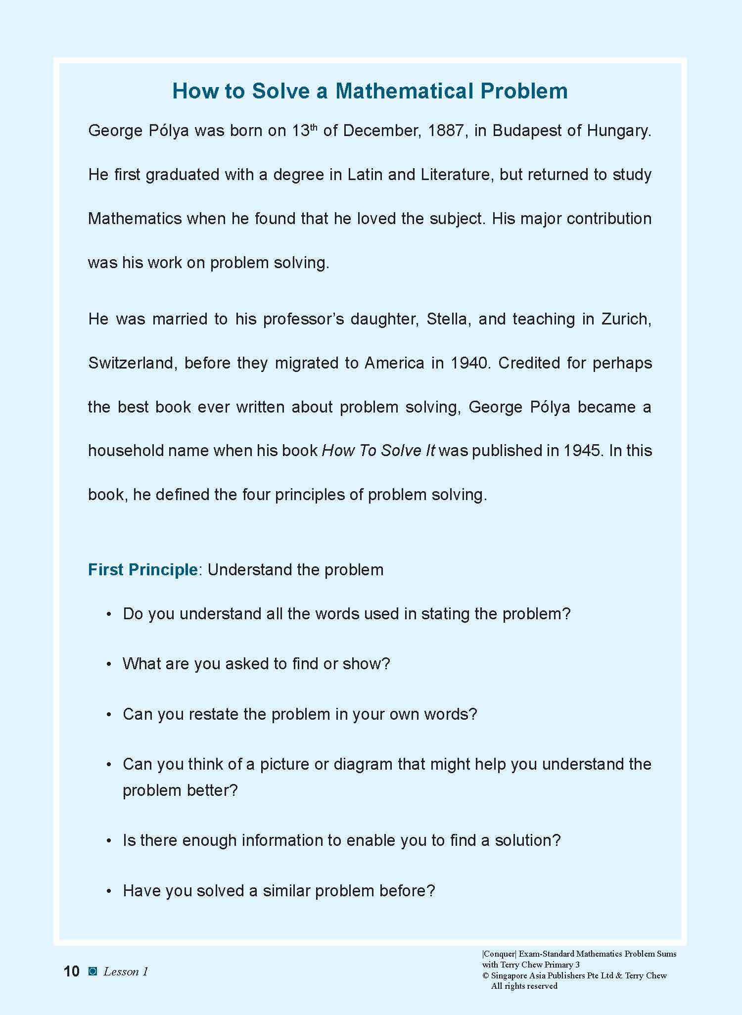 Conquer EXAM-STANDARD Mathematics PROBLEM SUMS with Terry Chew Primary 3