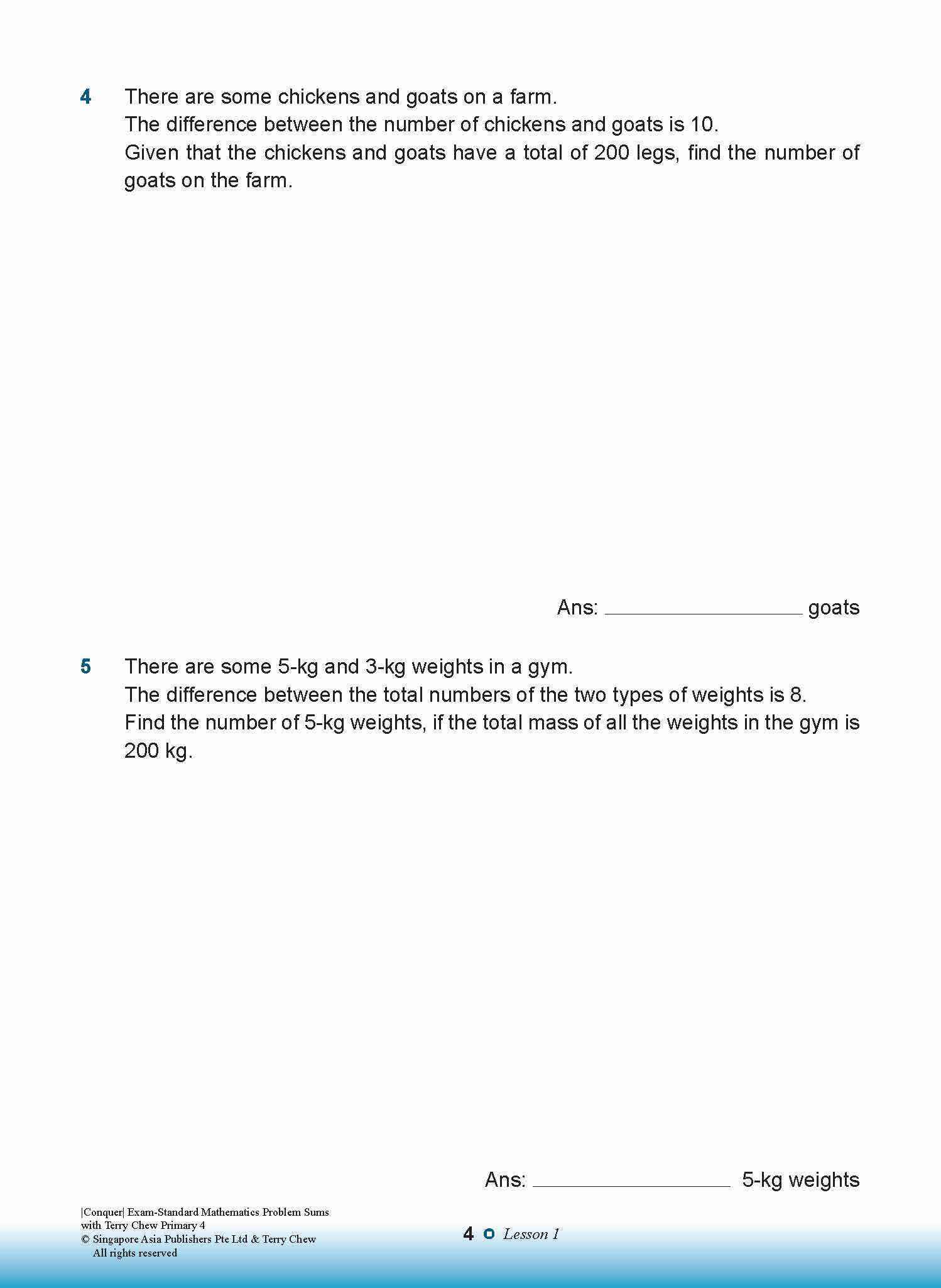 Conquer EXAM-STANDARD Mathematics PROBLEM SUMS with Terry Chew Primary 4