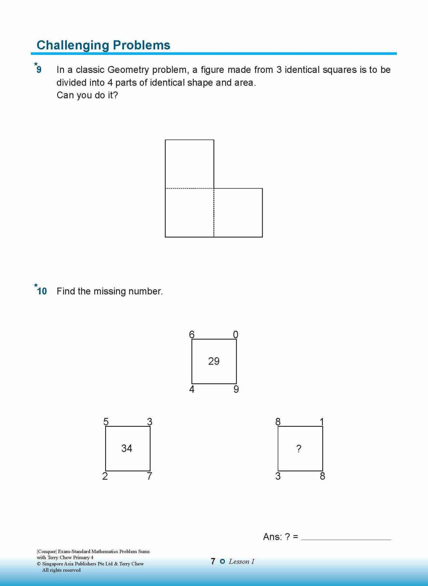 Conquer EXAM-STANDARD Mathematics PROBLEM SUMS with Terry Chew Primary 4