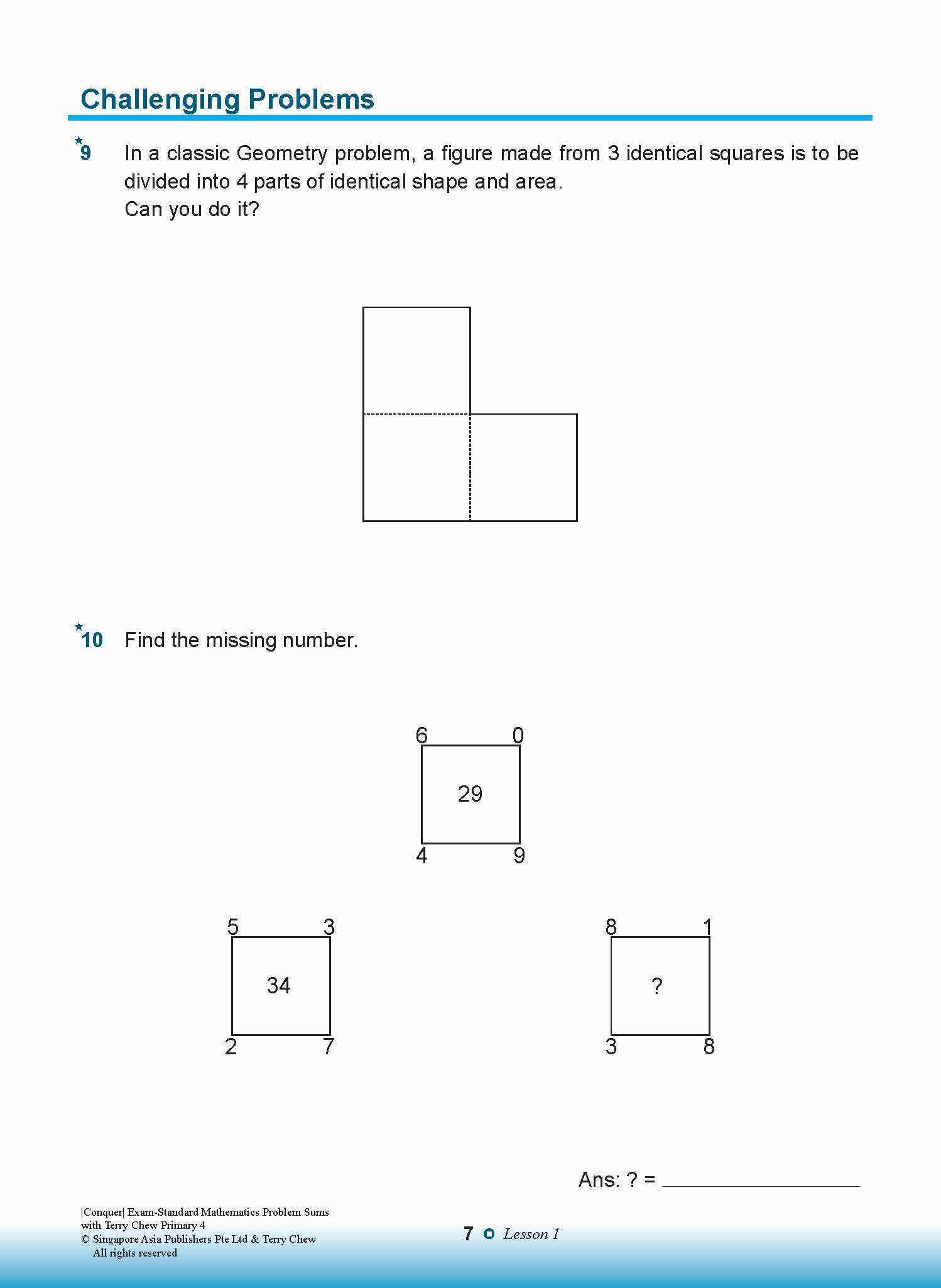 Conquer EXAM-STANDARD Mathematics PROBLEM SUMS with Terry Chew Primary 4