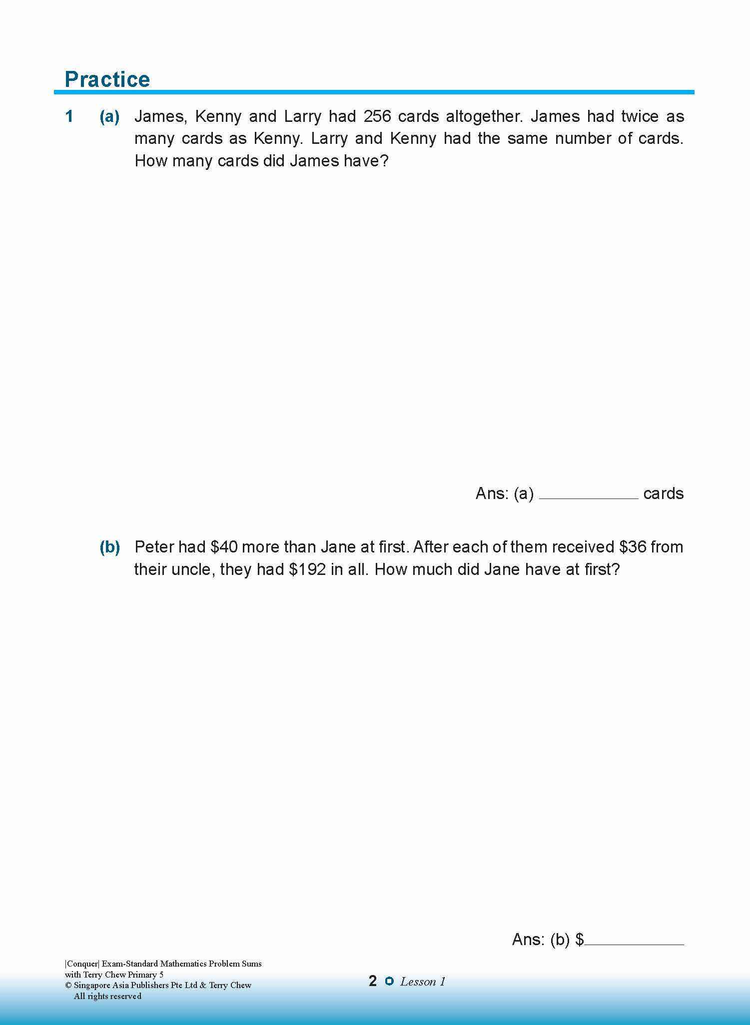 Conquer EXAM-STANDARD Mathematics PROBLEM SUMS with Terry Chew Primary 5