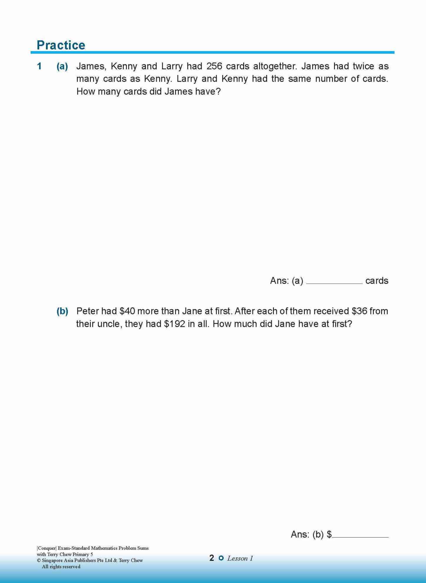 Conquer EXAM-STANDARD Mathematics PROBLEM SUMS with Terry Chew Primary 5