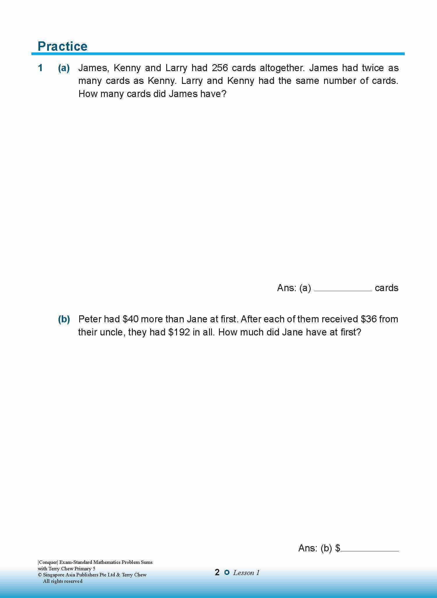 Conquer EXAM-STANDARD Mathematics PROBLEM SUMS with Terry Chew Primary 5