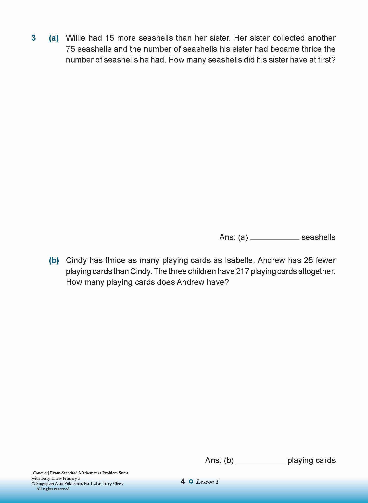 Conquer EXAM-STANDARD Mathematics PROBLEM SUMS with Terry Chew Primary 5