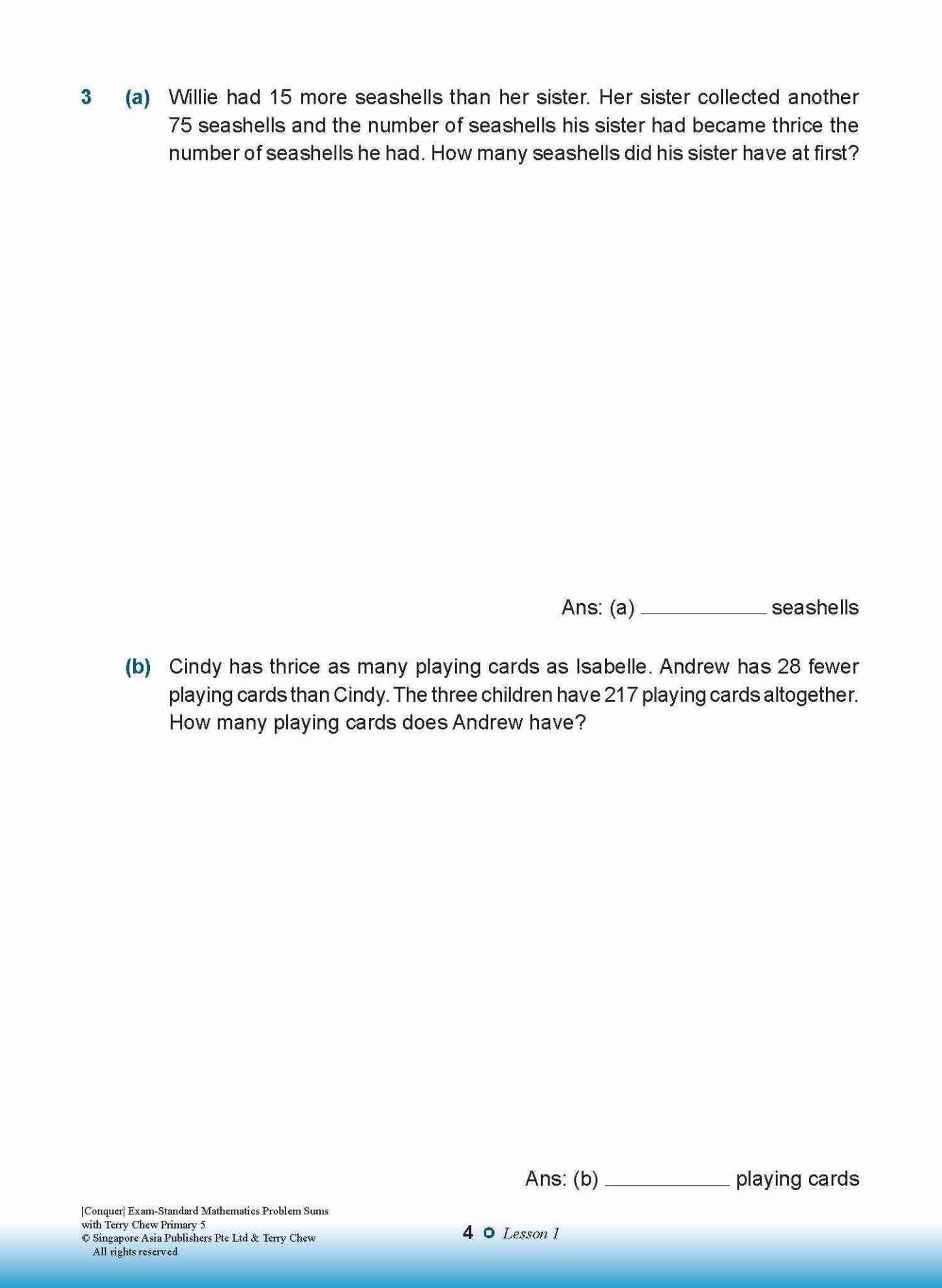 Conquer EXAM-STANDARD Mathematics PROBLEM SUMS with Terry Chew Primary 5