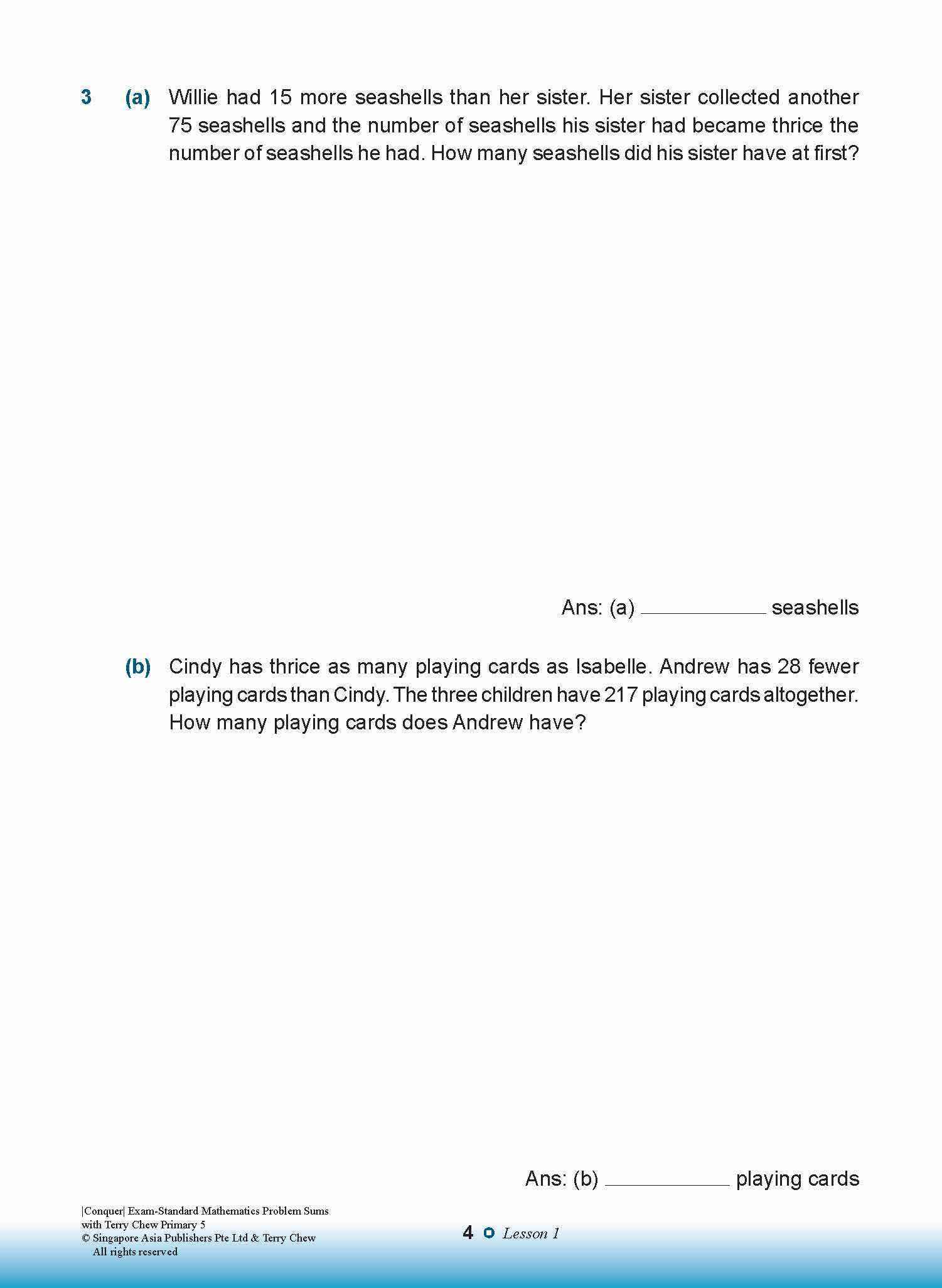 Conquer EXAM-STANDARD Mathematics PROBLEM SUMS with Terry Chew Primary 5