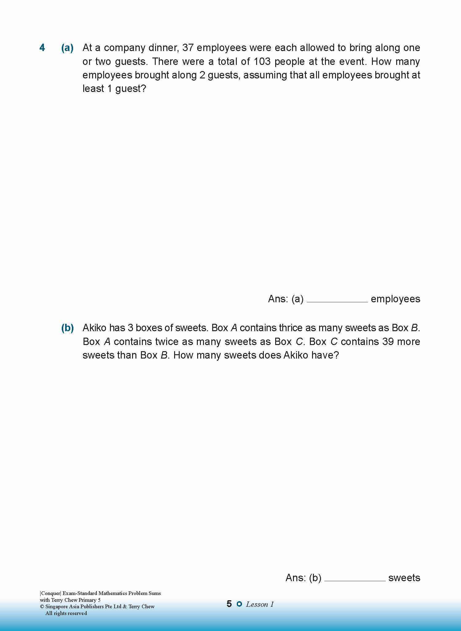 Conquer EXAM-STANDARD Mathematics PROBLEM SUMS with Terry Chew Primary 5