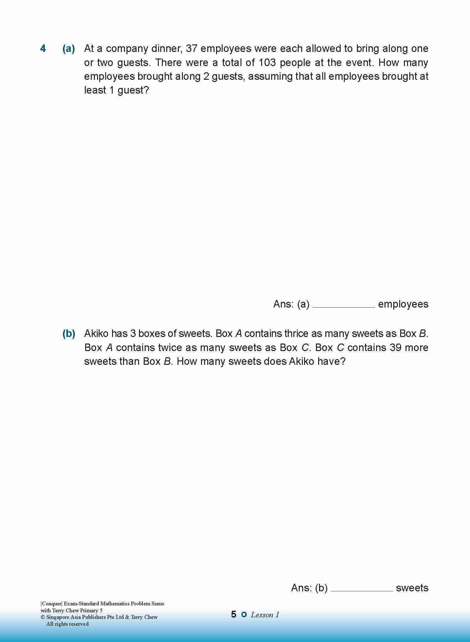 Conquer EXAM-STANDARD Mathematics PROBLEM SUMS with Terry Chew Primary 5