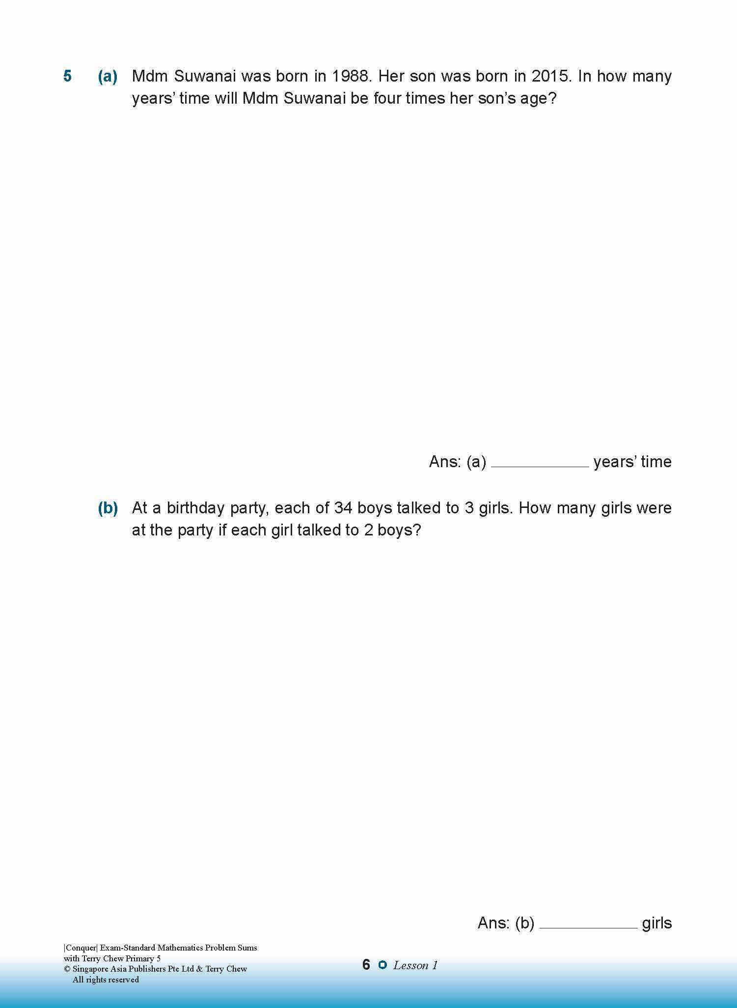 Conquer EXAM-STANDARD Mathematics PROBLEM SUMS with Terry Chew Primary 5