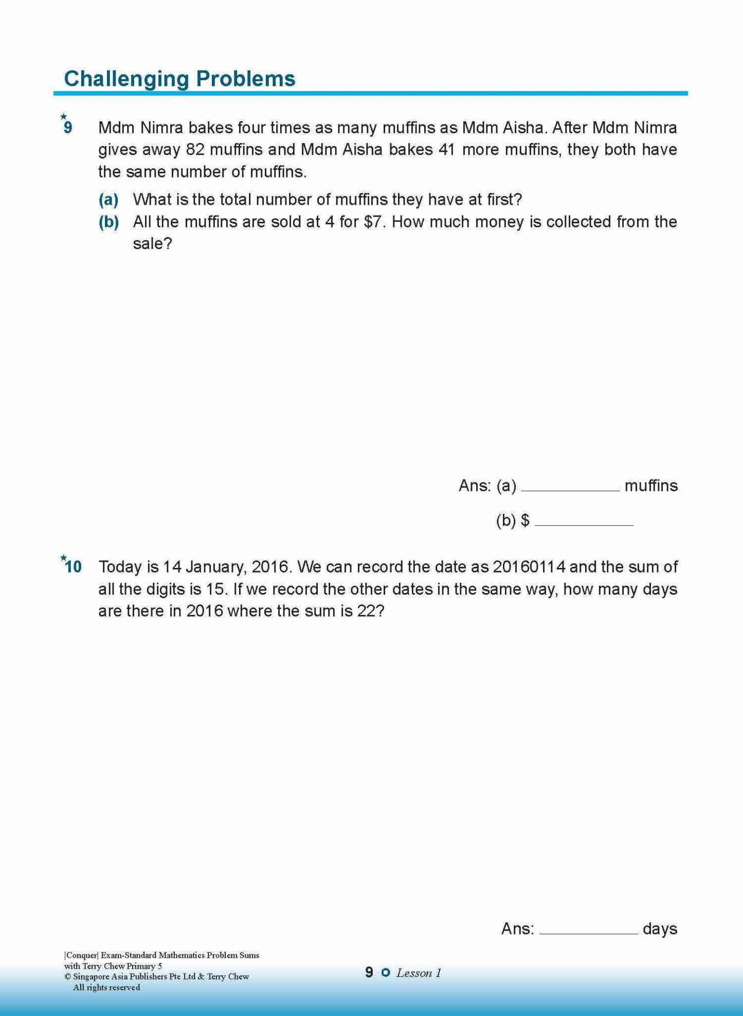 Conquer EXAM-STANDARD Mathematics PROBLEM SUMS with Terry Chew Primary 5