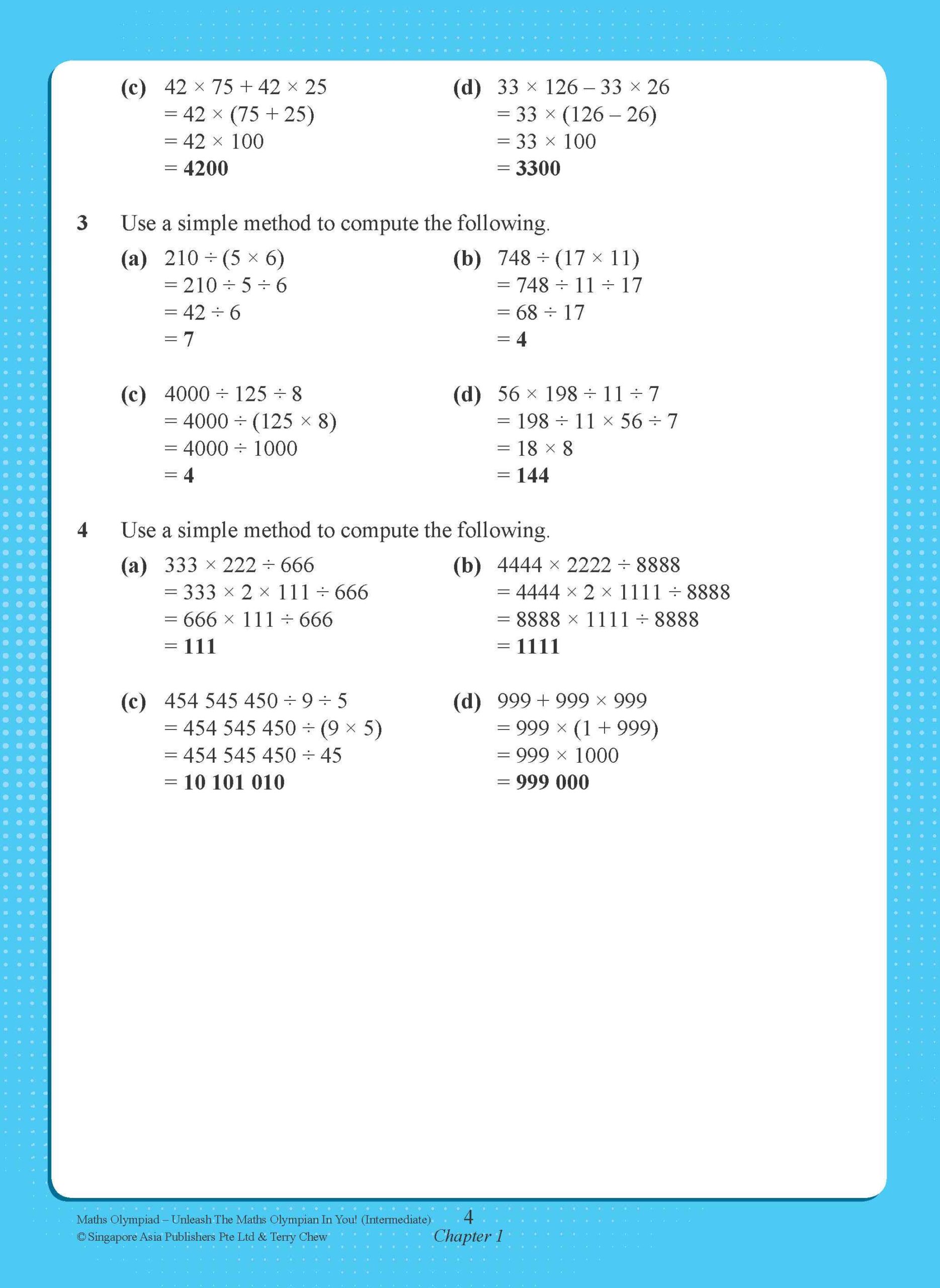 Maths Olympiad Intermediate