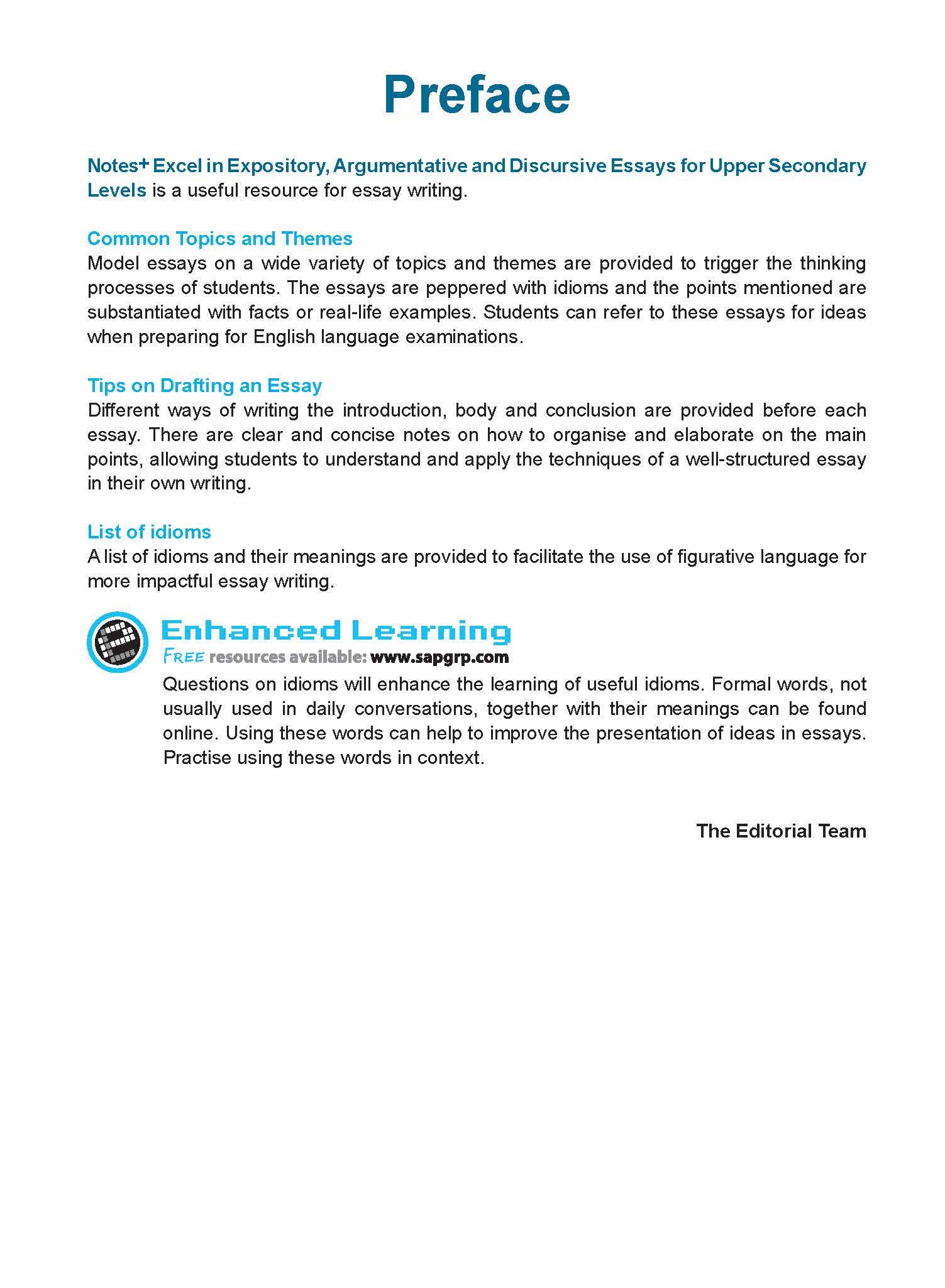 NOTES+ EXCEL IN EXPOSITORY, ARGUMENTATIVE AND DISCURSIVE ESSAYS For Upper Secondary Levels