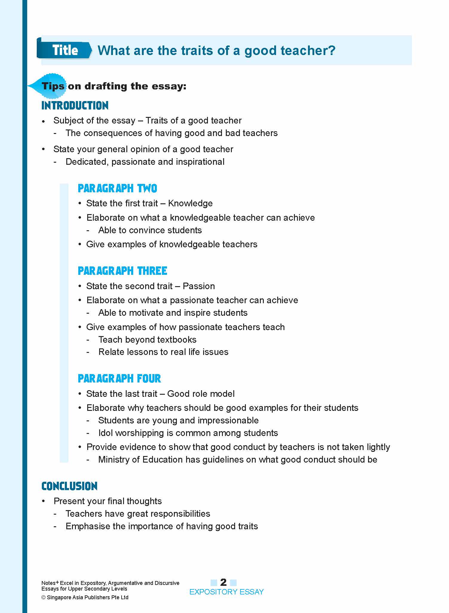 NOTES+ EXCEL IN EXPOSITORY, ARGUMENTATIVE AND DISCURSIVE ESSAYS For Upper Secondary Levels