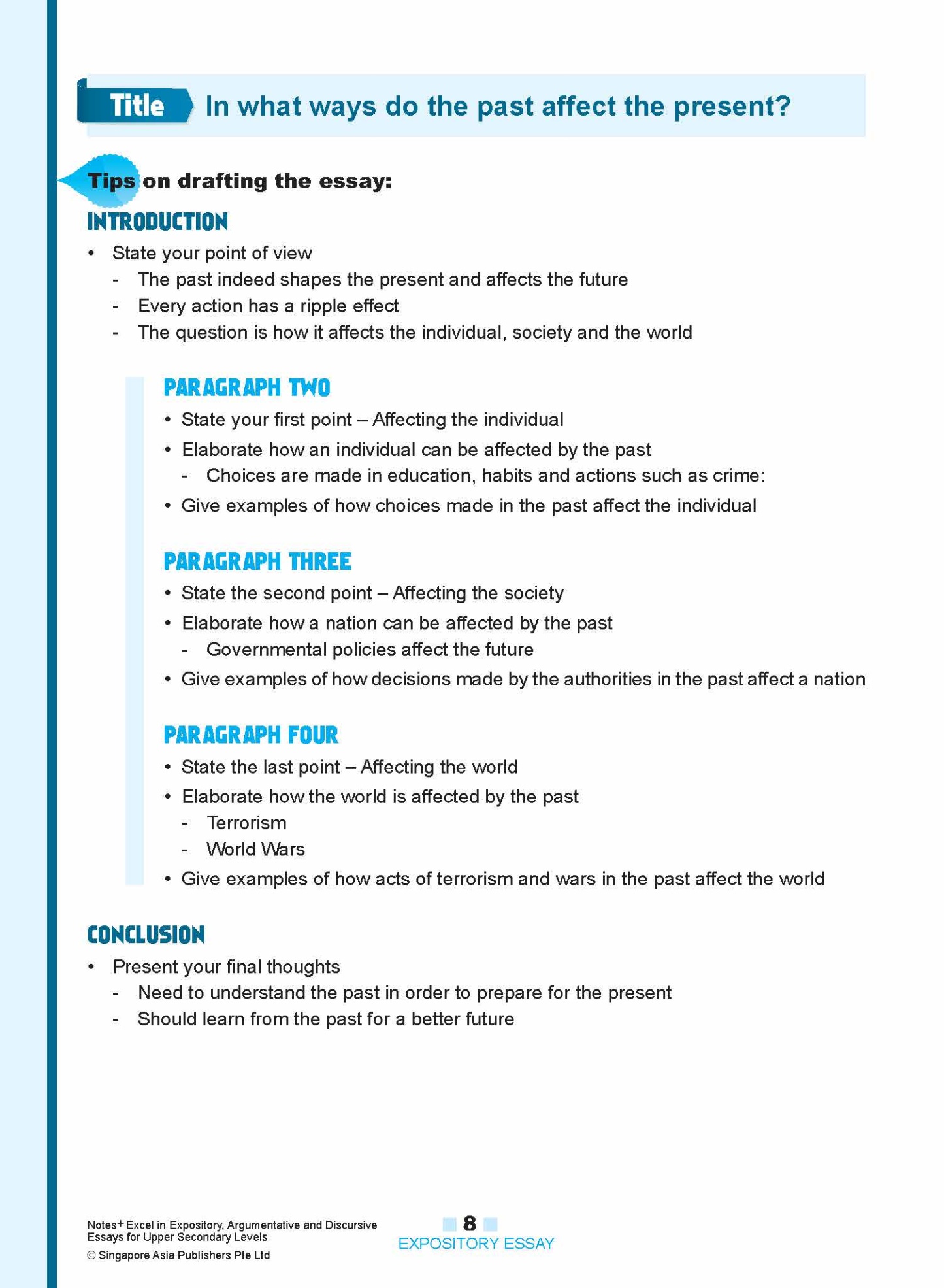 NOTES+ EXCEL IN EXPOSITORY, ARGUMENTATIVE AND DISCURSIVE ESSAYS For Upper Secondary Levels