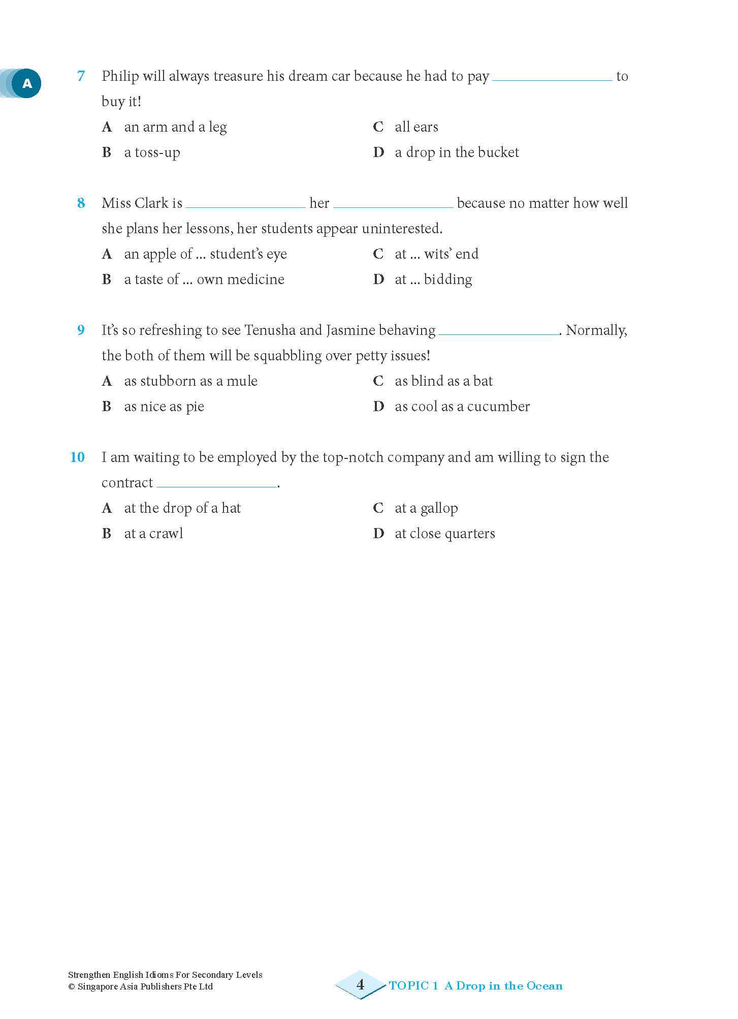 Strengthen English IDIOMS FOR SECONDARY LEVELS