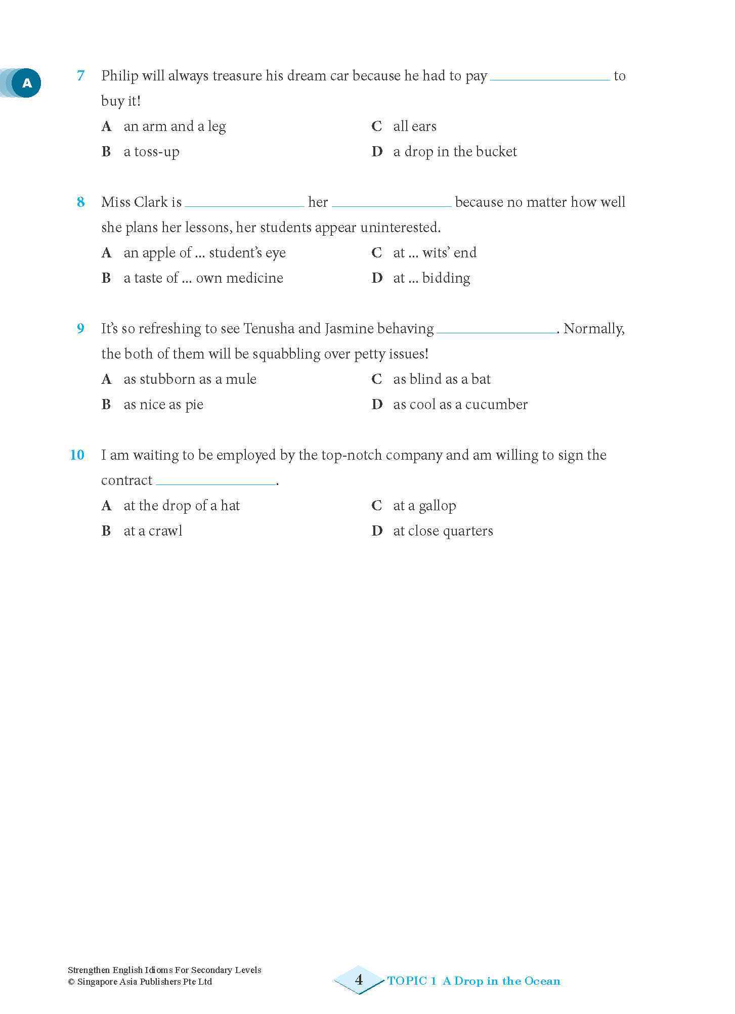 Strengthen English IDIOMS FOR SECONDARY LEVELS