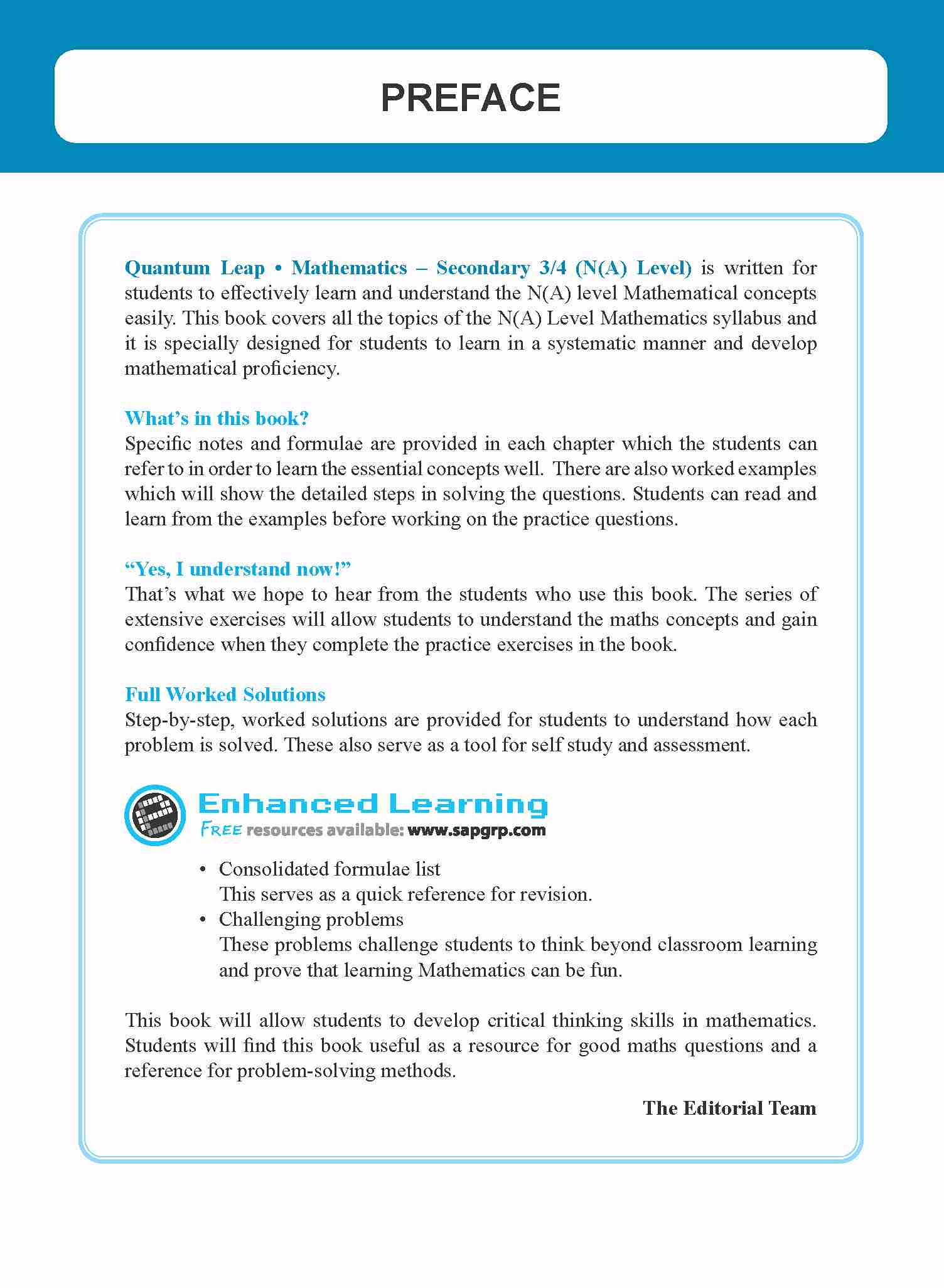 Quantum Leap N(A)-LEVEL MATHEMATICS SECONDARY 3/4