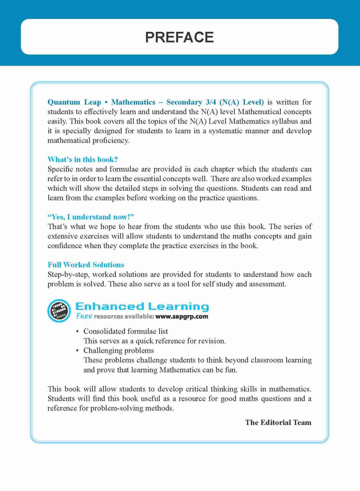 Quantum Leap N(A)-LEVEL MATHEMATICS SECONDARY 3/4