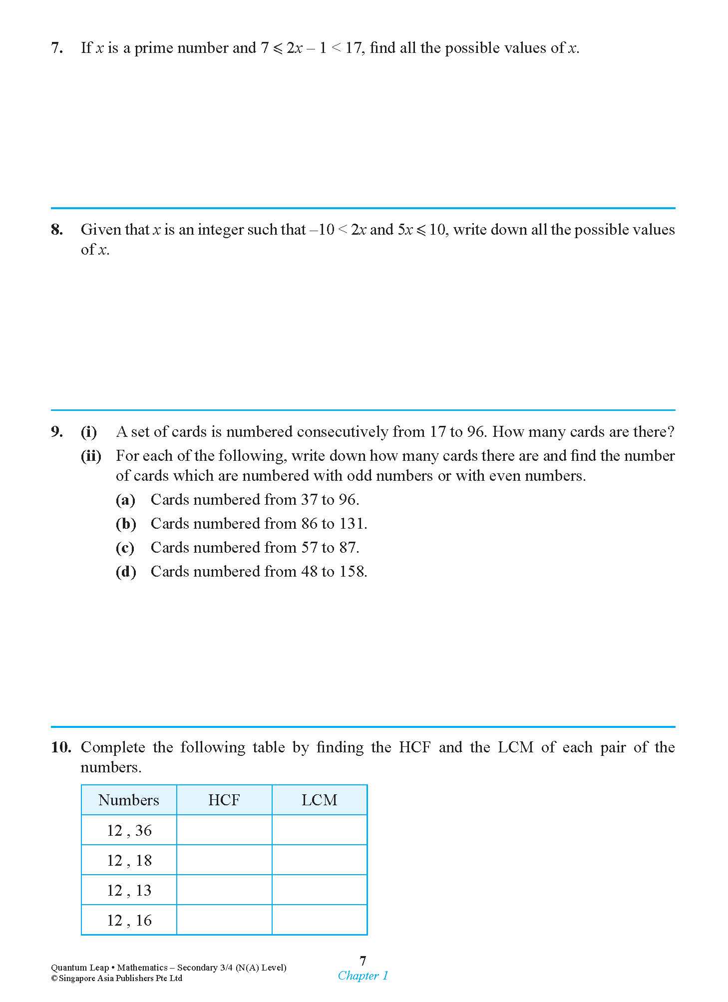 Quantum Leap N(A)-LEVEL MATHEMATICS SECONDARY 3/4