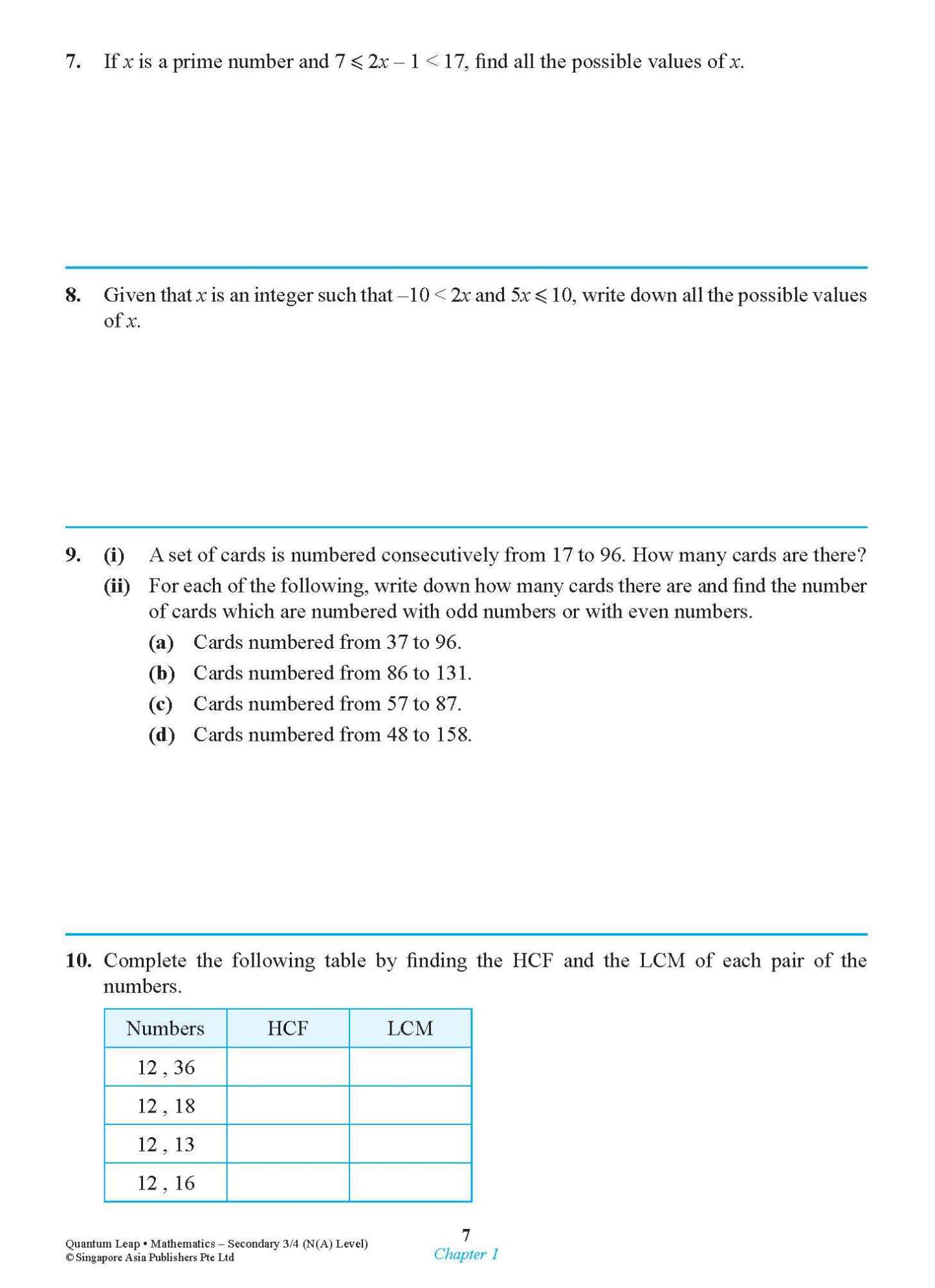 Quantum Leap N(A)-LEVEL MATHEMATICS SECONDARY 3/4