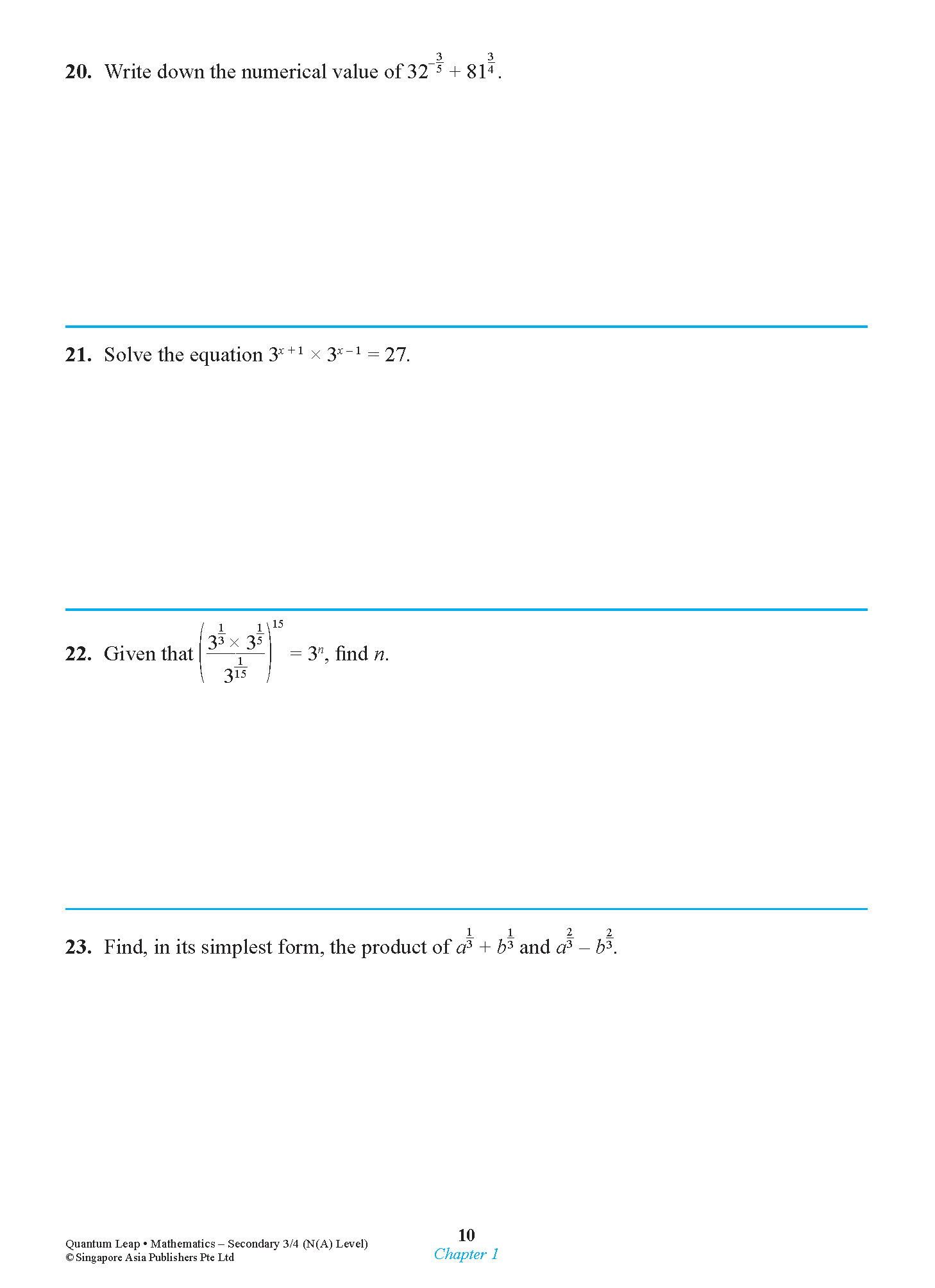 Quantum Leap N(A)-LEVEL MATHEMATICS SECONDARY 3/4