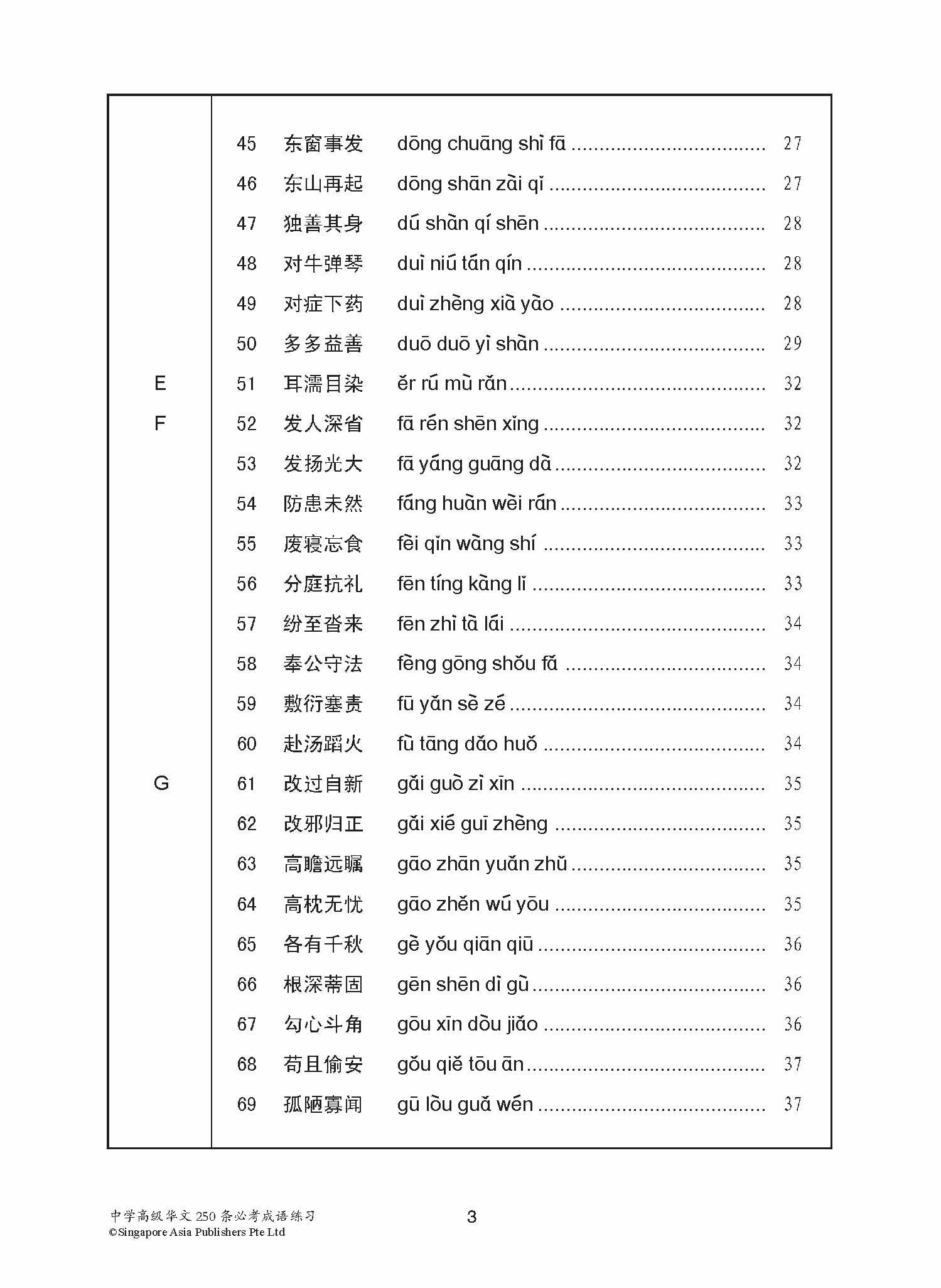 中学高级华文 250 条必考成语练习 / Exercises On Idioms For Secondary Schools Higher Chinese
