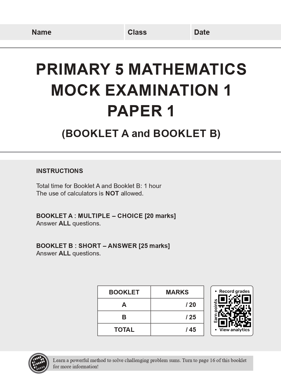 LEARNING+ Primary 5 Mathematics Mock Examinations